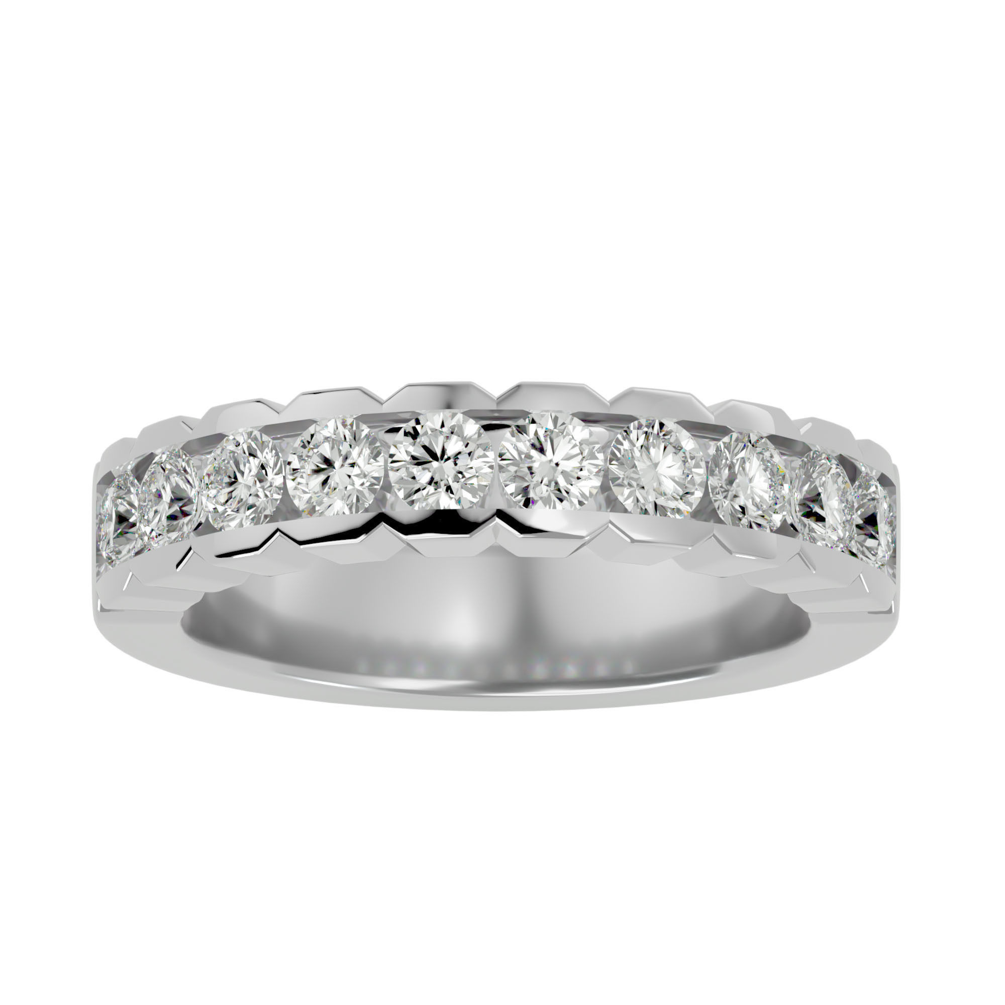 Eternity Band Diamond Ring with 360 View animation 3D print model_3