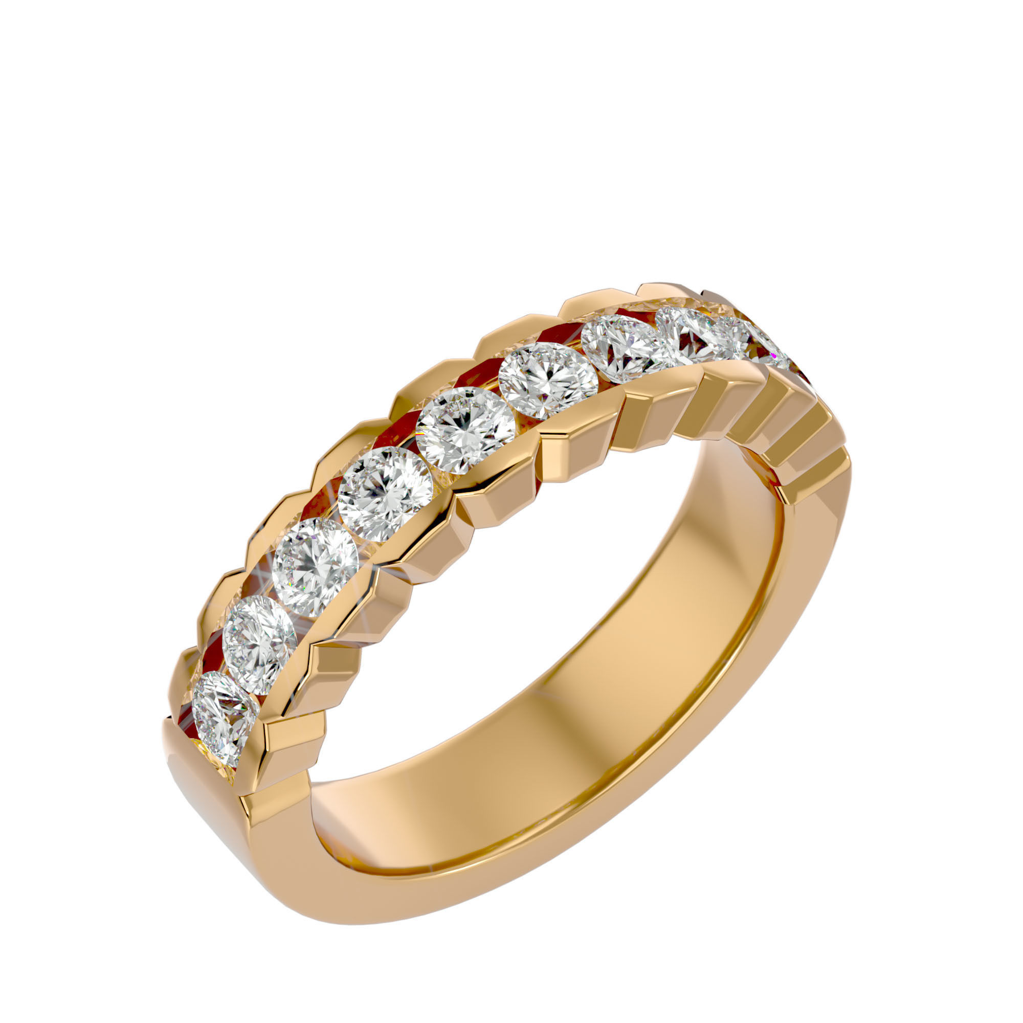 Eternity Band Diamond Ring with 360 View animation 3D print model_12