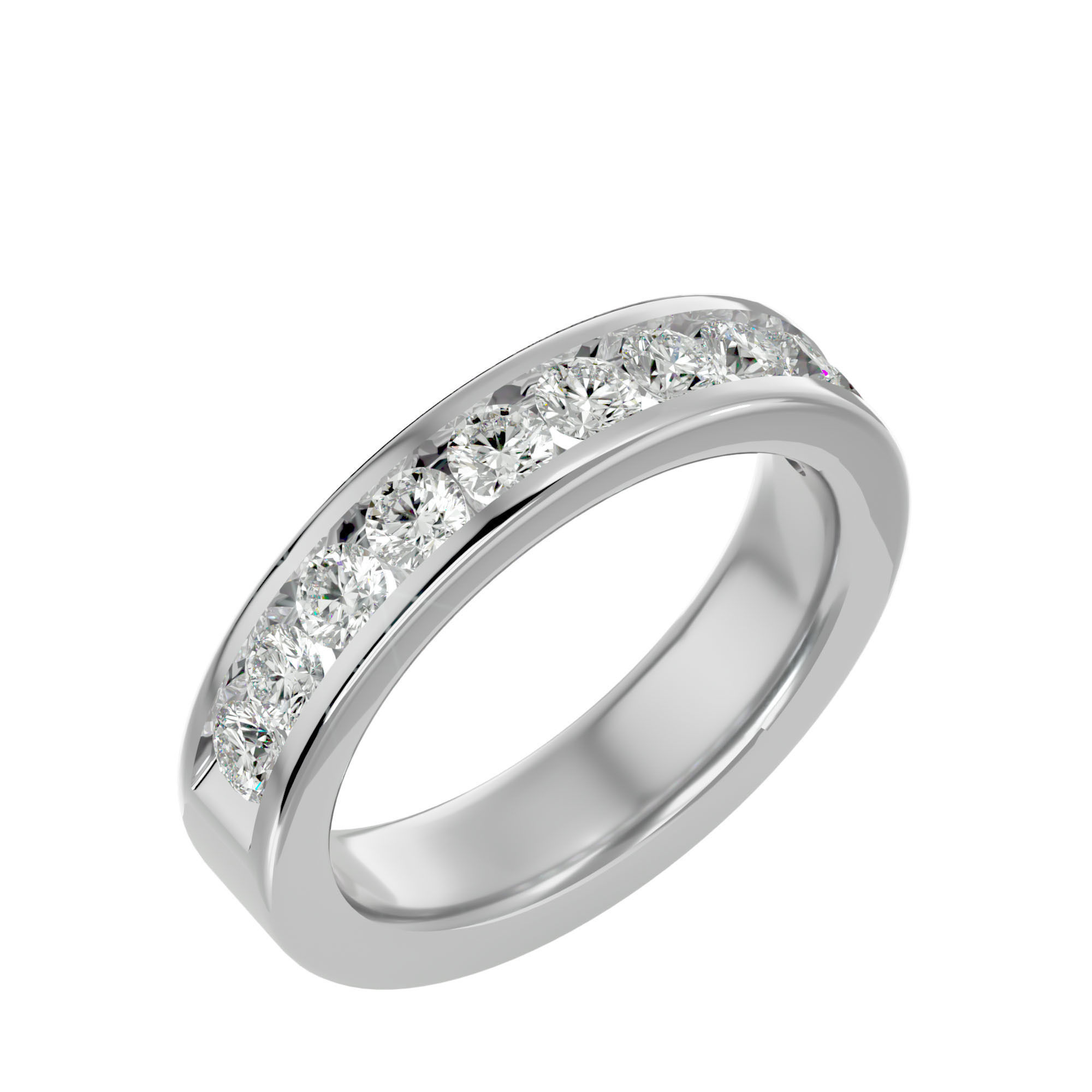 Eternity Band Diamond Ring with 360 View animation 3D print model_11