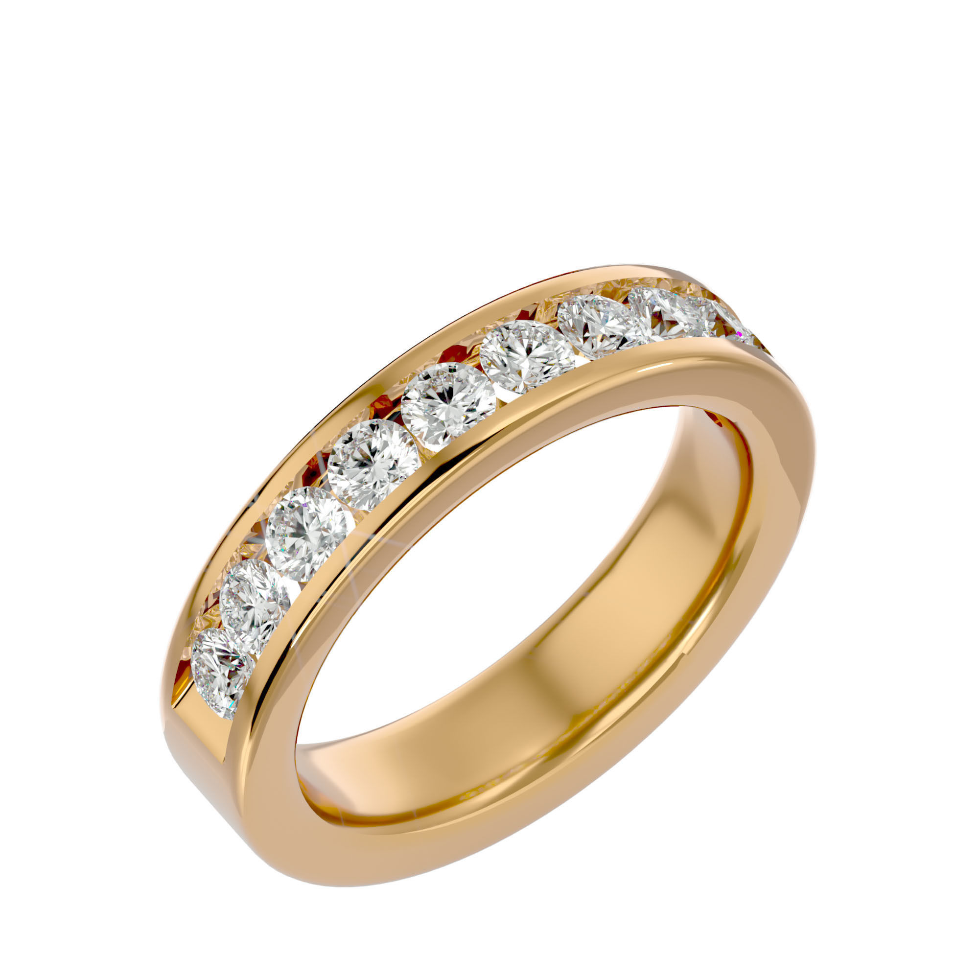 Eternity Band Diamond Ring with 360 View animation 3D print model_12