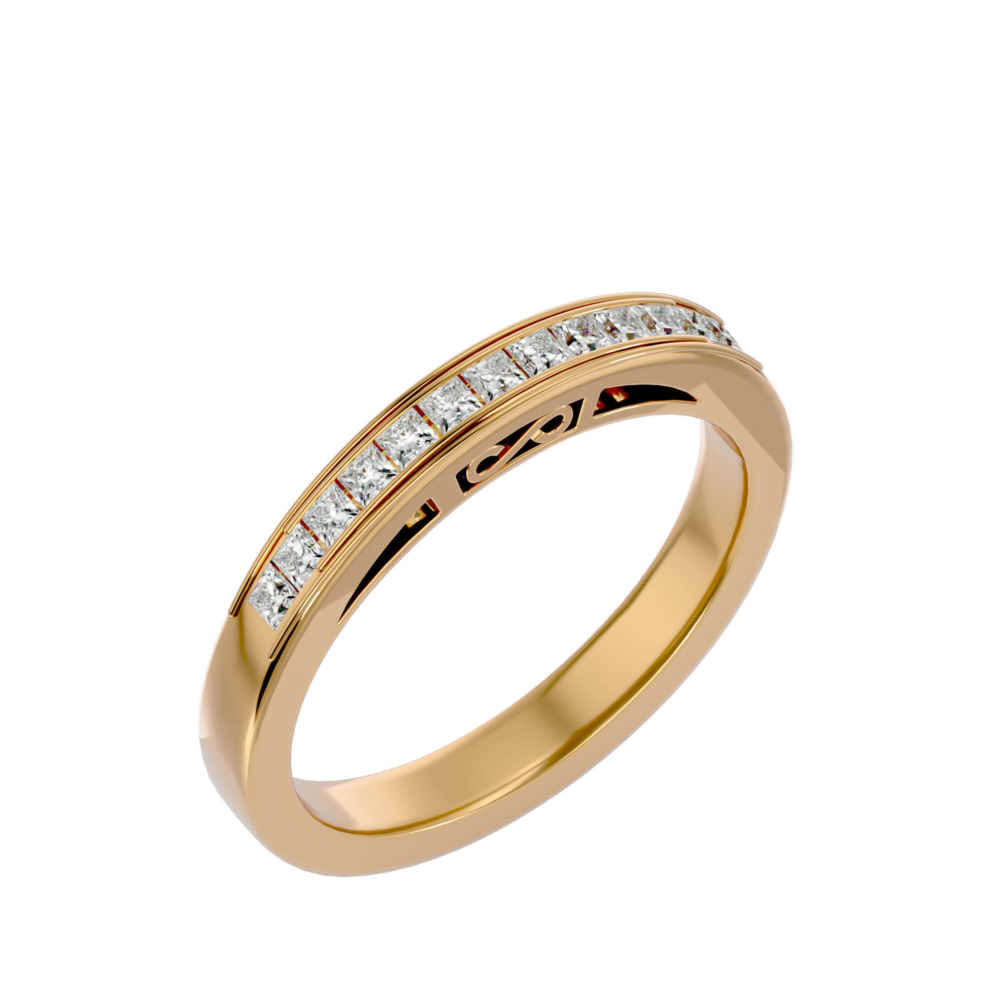 Eternity Band Diamond Ring with 360 View animation 3D print model_12