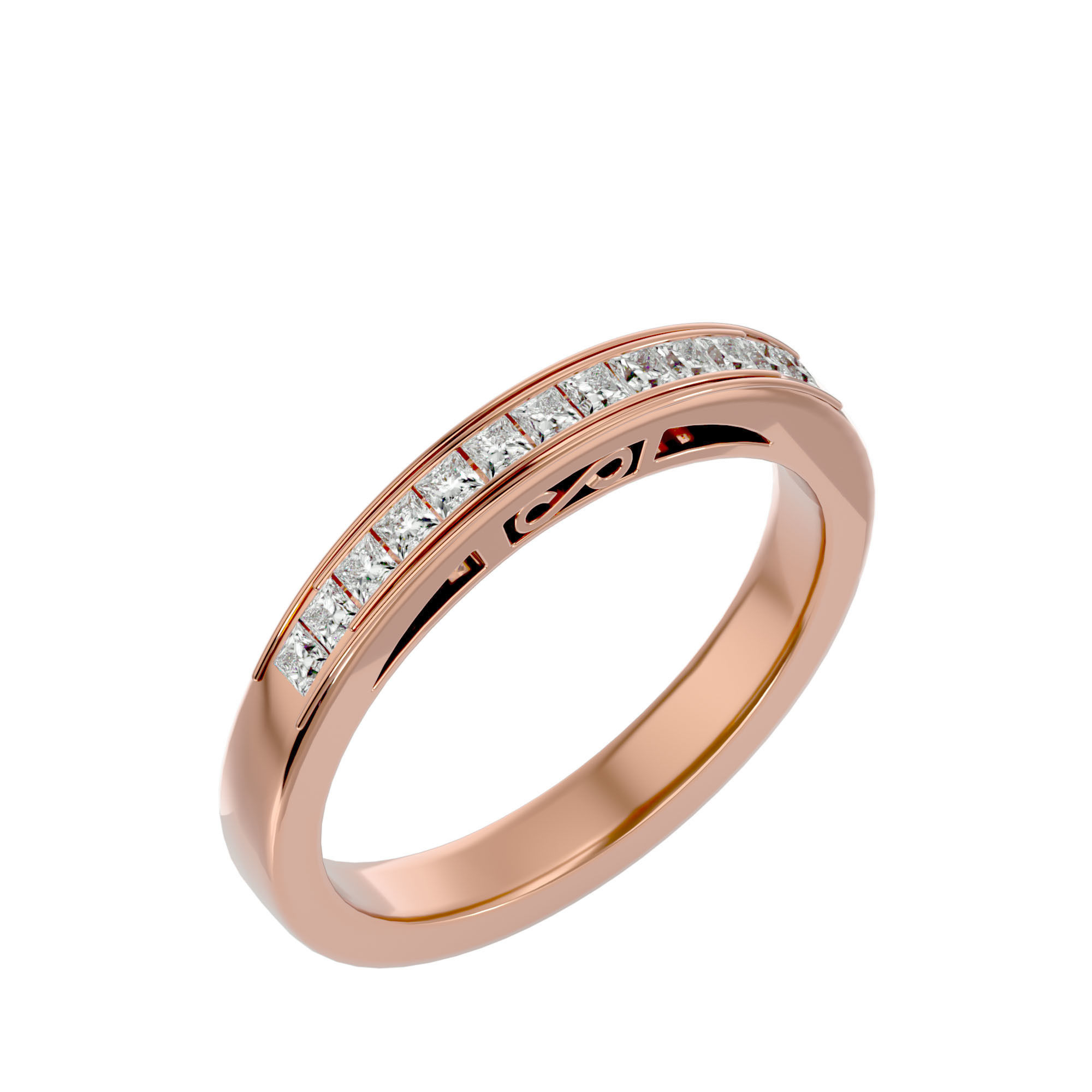 Eternity Band Diamond Ring with 360 View animation 3D print model_13