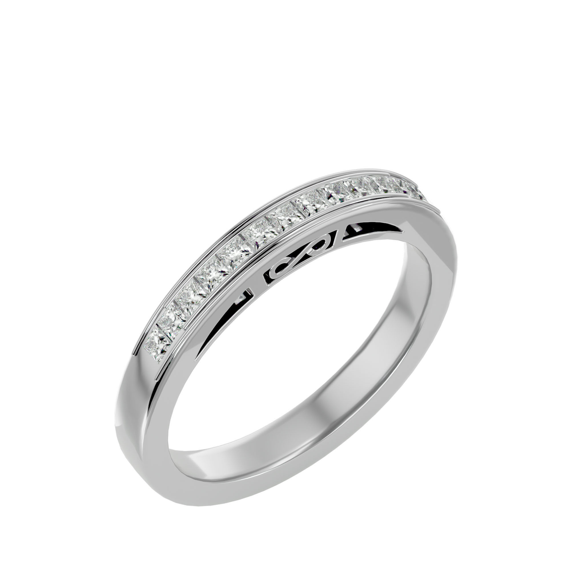 Eternity Band Diamond Ring with 360 View animation 3D print model_11