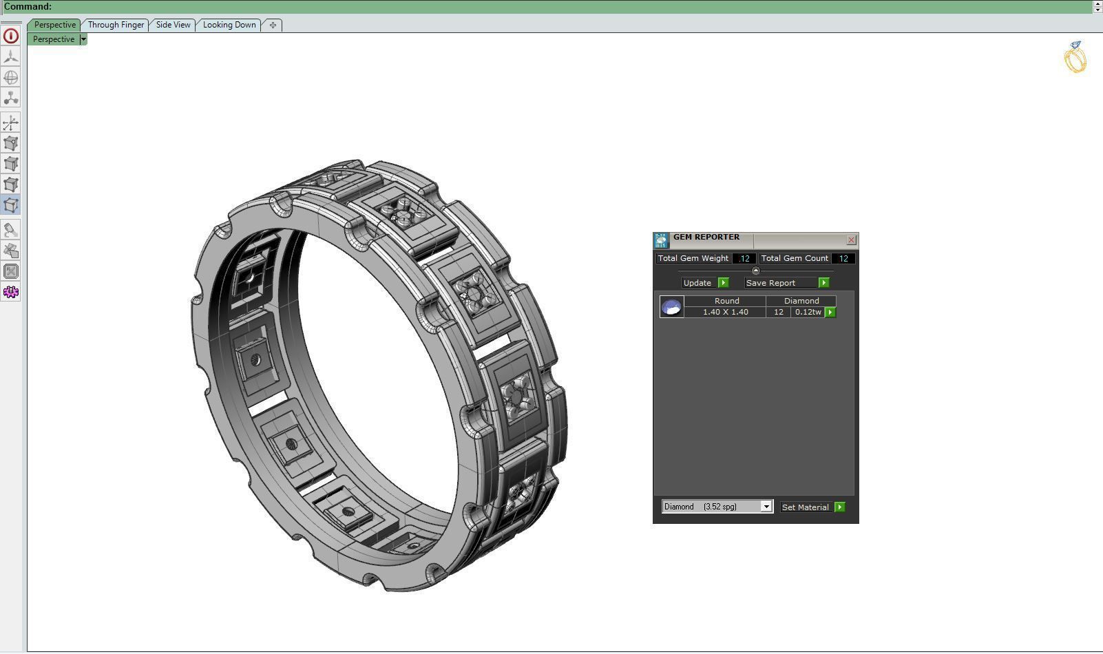 Diamond ring Cube  3D print model_9