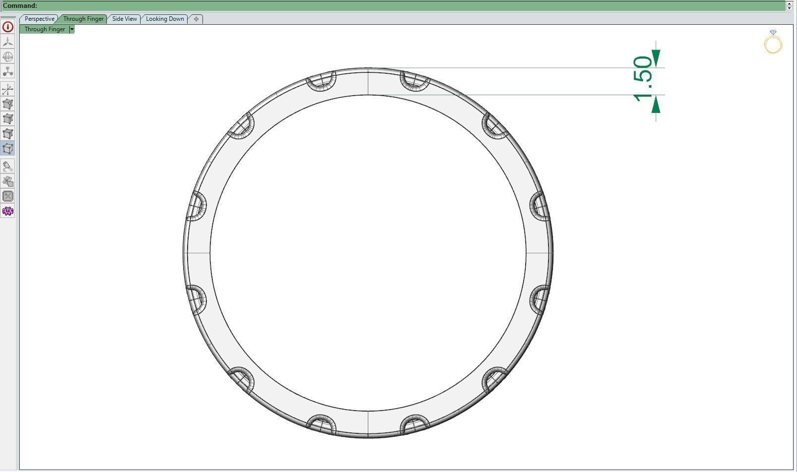 Diamond ring Cube  3D print model_7
