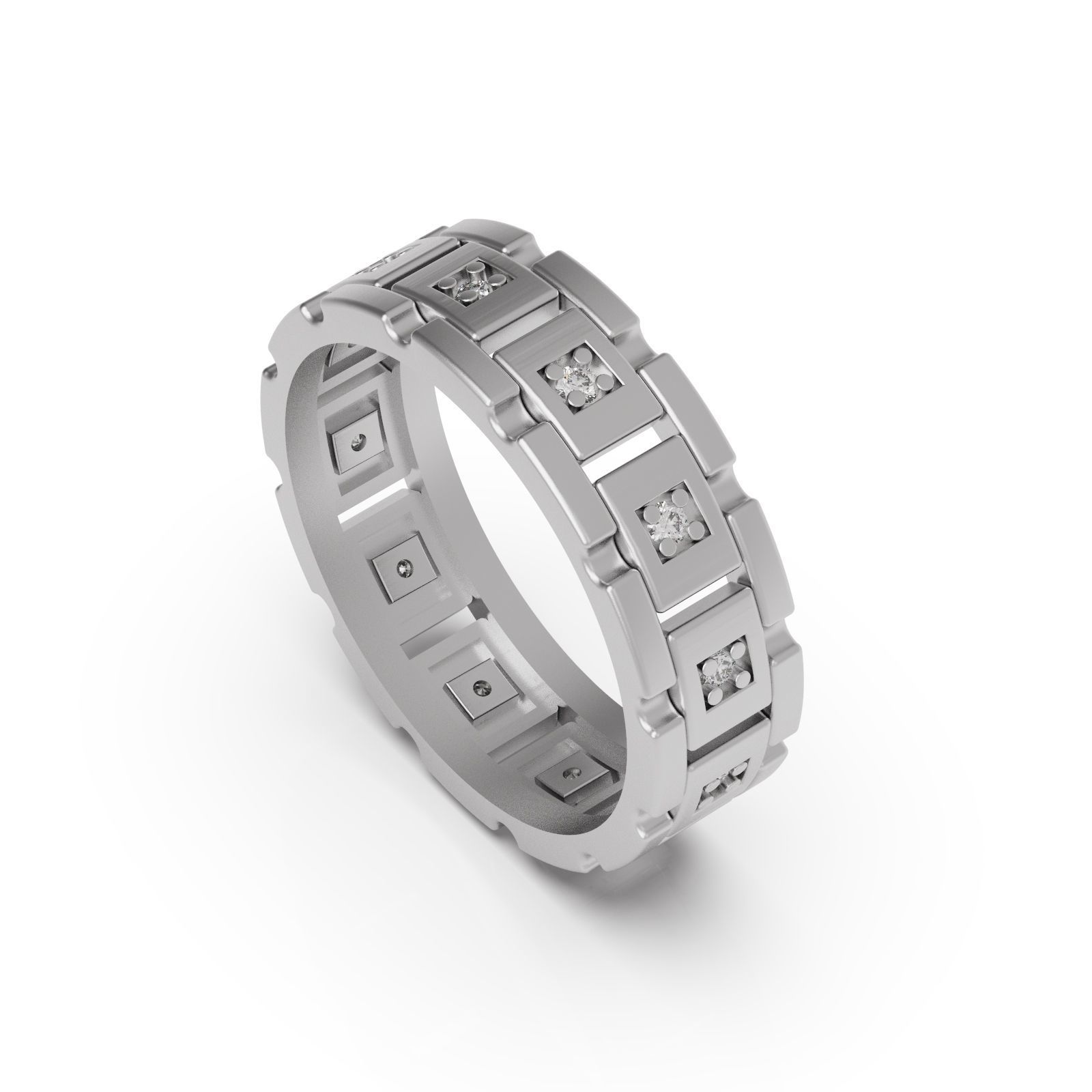 Diamond ring Cube  3D print model_5