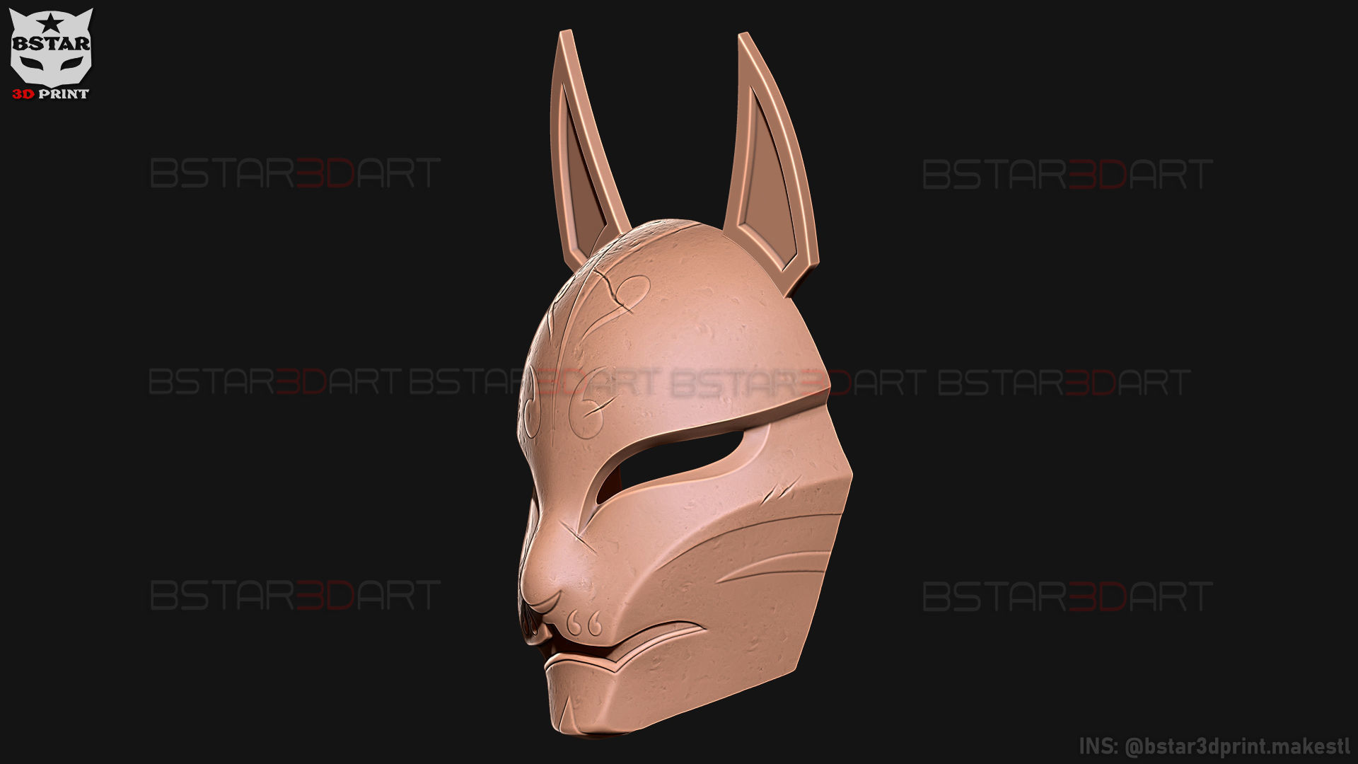Aragami 2 Mask - Kitsune Mask - Halloween Cosplay 3D print model_32