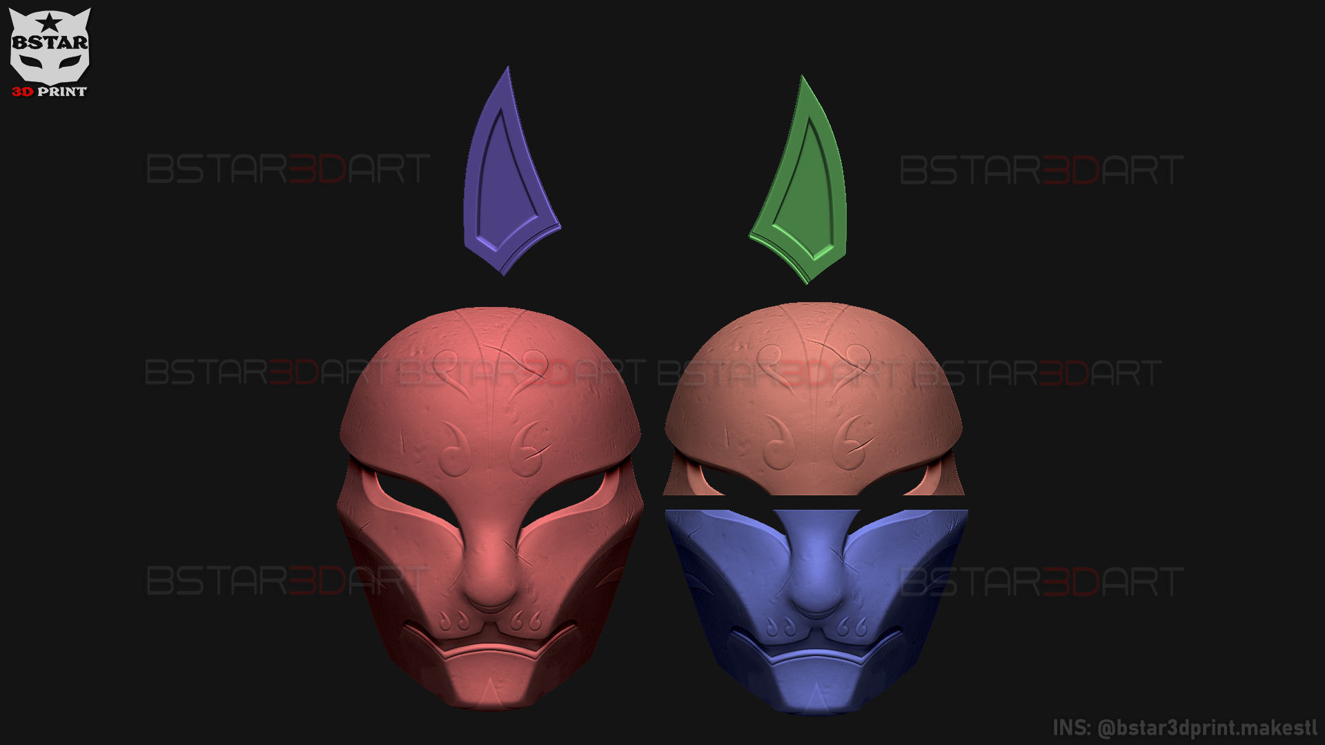 Aragami 2 Mask - Kitsune Mask - Halloween Cosplay 3D print model_43