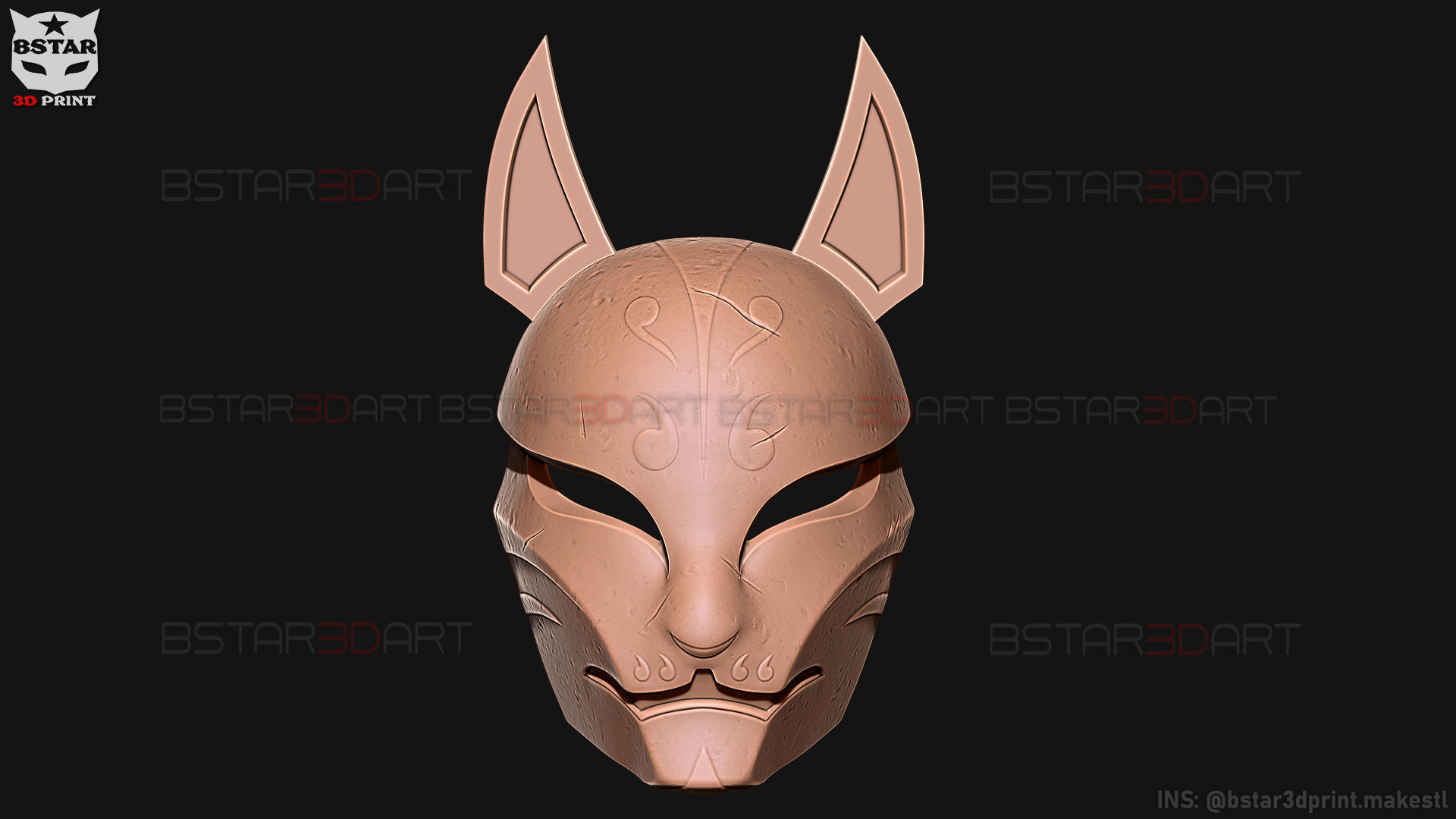 Aragami 2 Mask - Kitsune Mask - Halloween Cosplay 3D print model_31