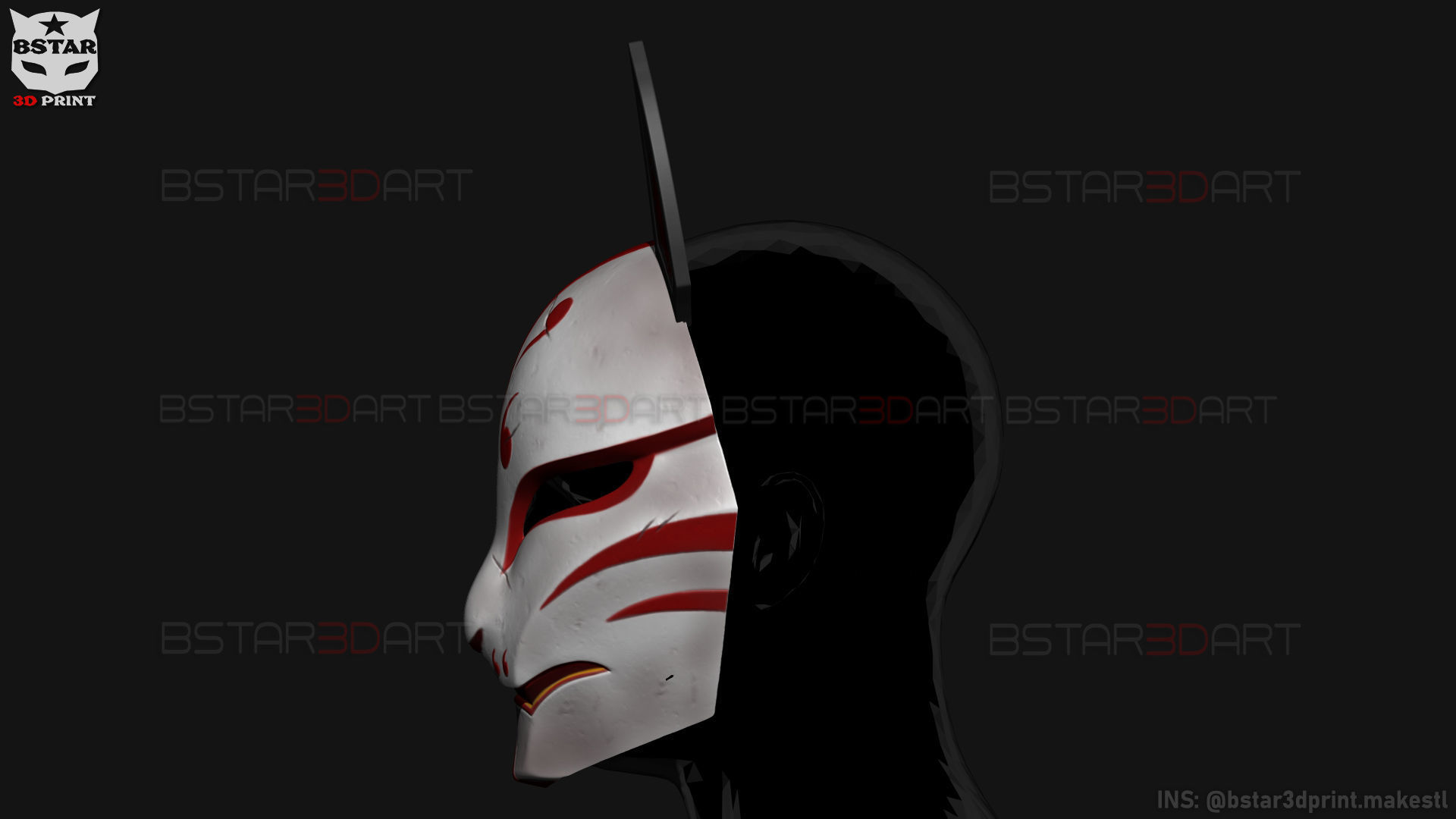 Aragami 2 Mask - Kitsune Mask - Halloween Cosplay 3D print model_20