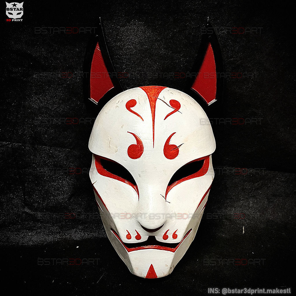 Aragami 2 Mask - Kitsune Mask - Halloween Cosplay 3D print model_4