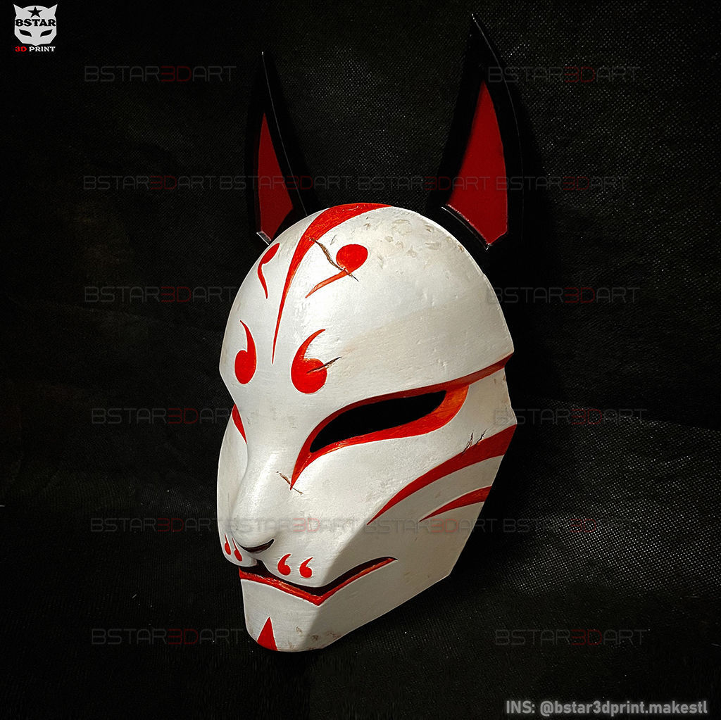Aragami 2 Mask - Kitsune Mask - Halloween Cosplay 3D print model_3
