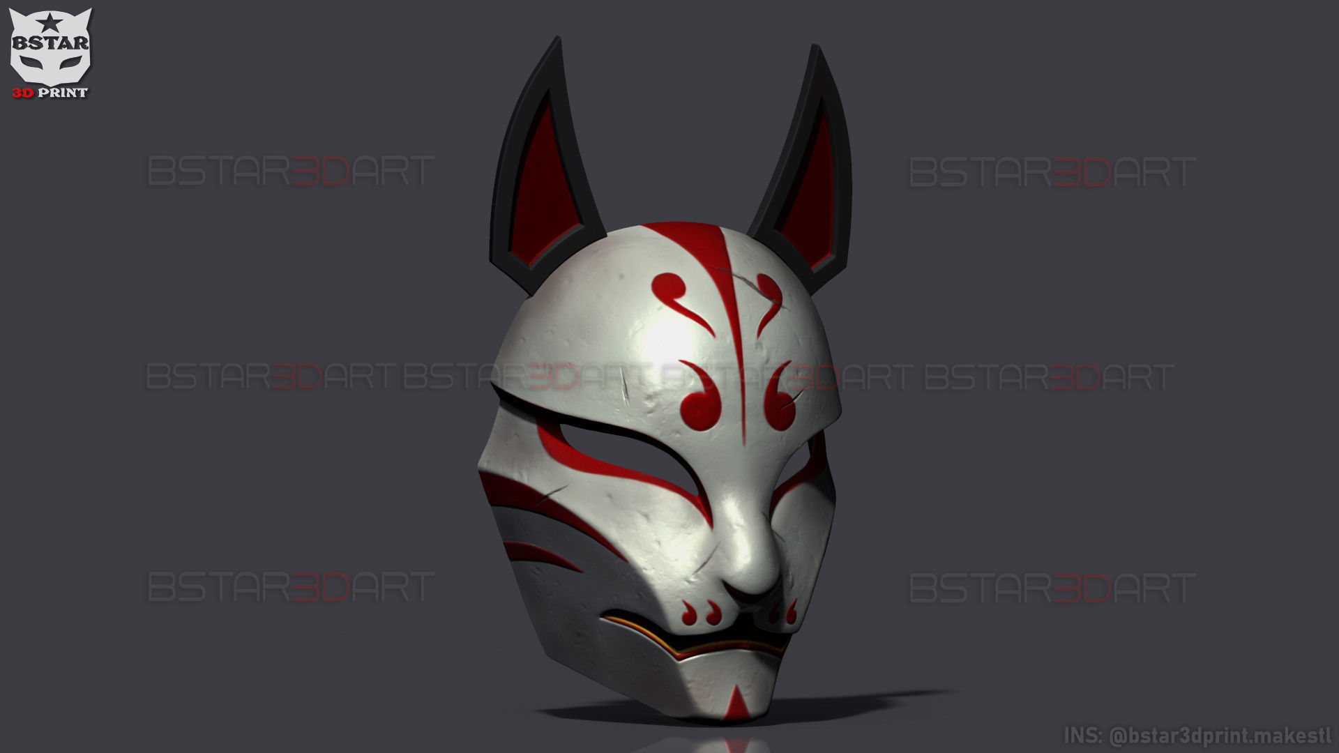 Aragami 2 Mask - Kitsune Mask - Halloween Cosplay 3D print model_30