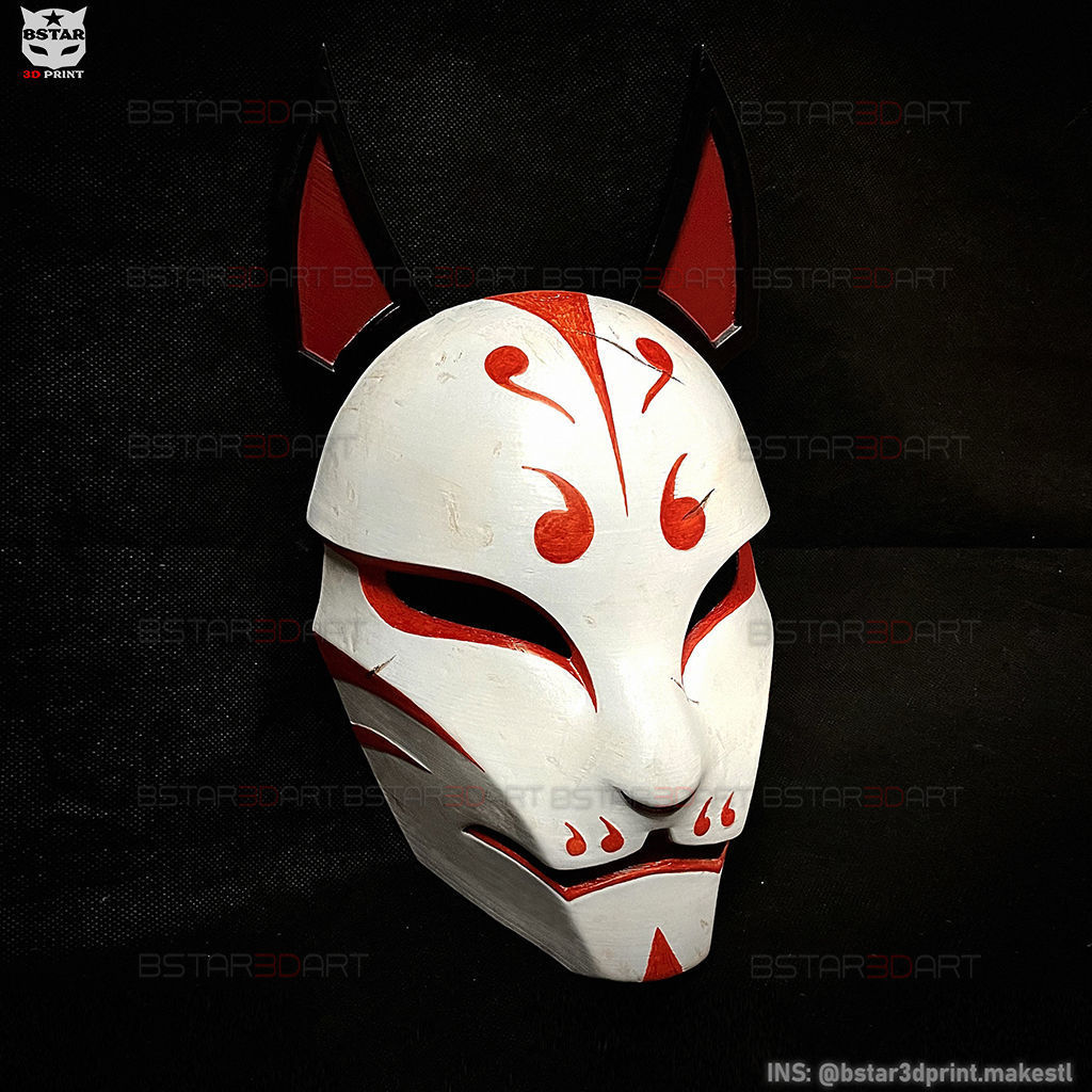Aragami 2 Mask - Kitsune Mask - Halloween Cosplay 3D print model_2
