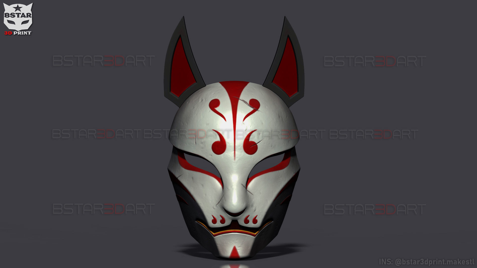 Aragami 2 Mask - Kitsune Mask - Halloween Cosplay 3D print model_27