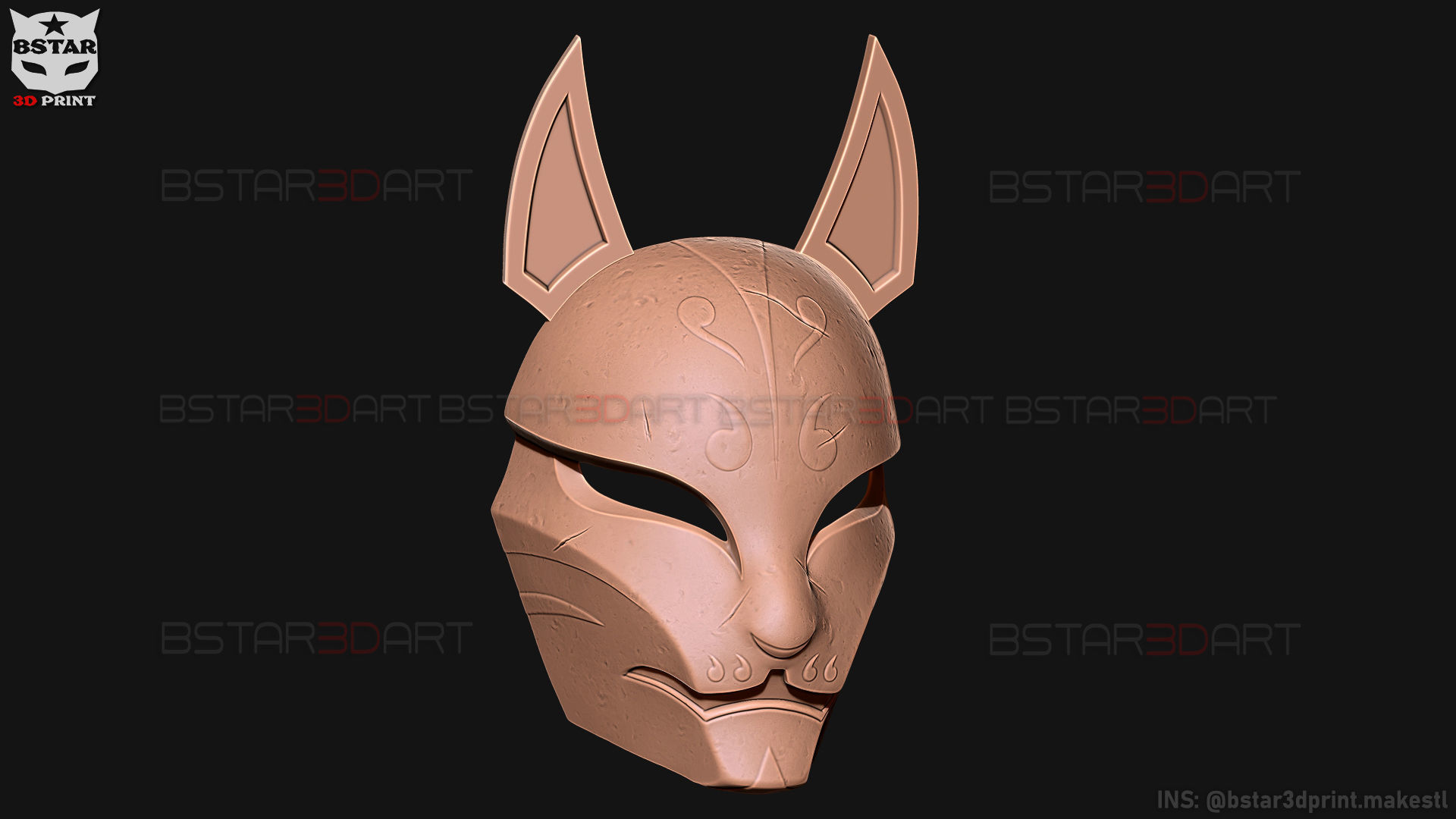 Aragami 2 Mask - Kitsune Mask - Halloween Cosplay 3D print model_37
