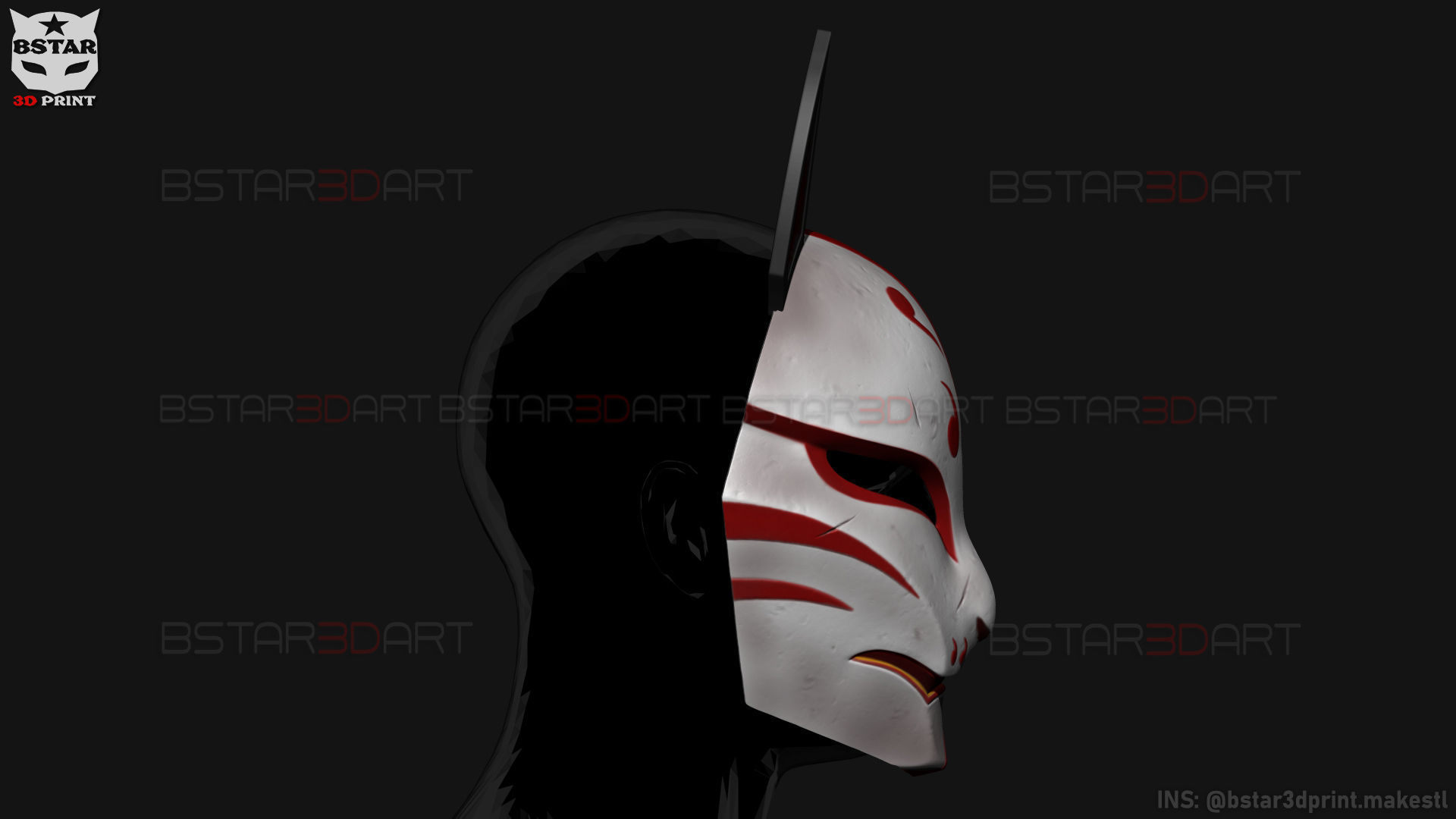 Aragami 2 Mask - Kitsune Mask - Halloween Cosplay 3D print model_24