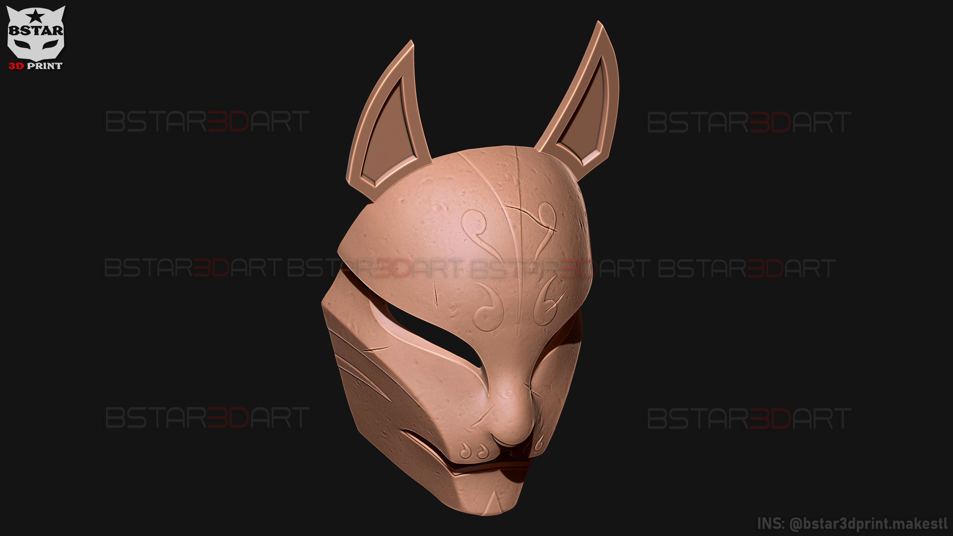 Aragami 2 Mask - Kitsune Mask - Halloween Cosplay 3D print model_39