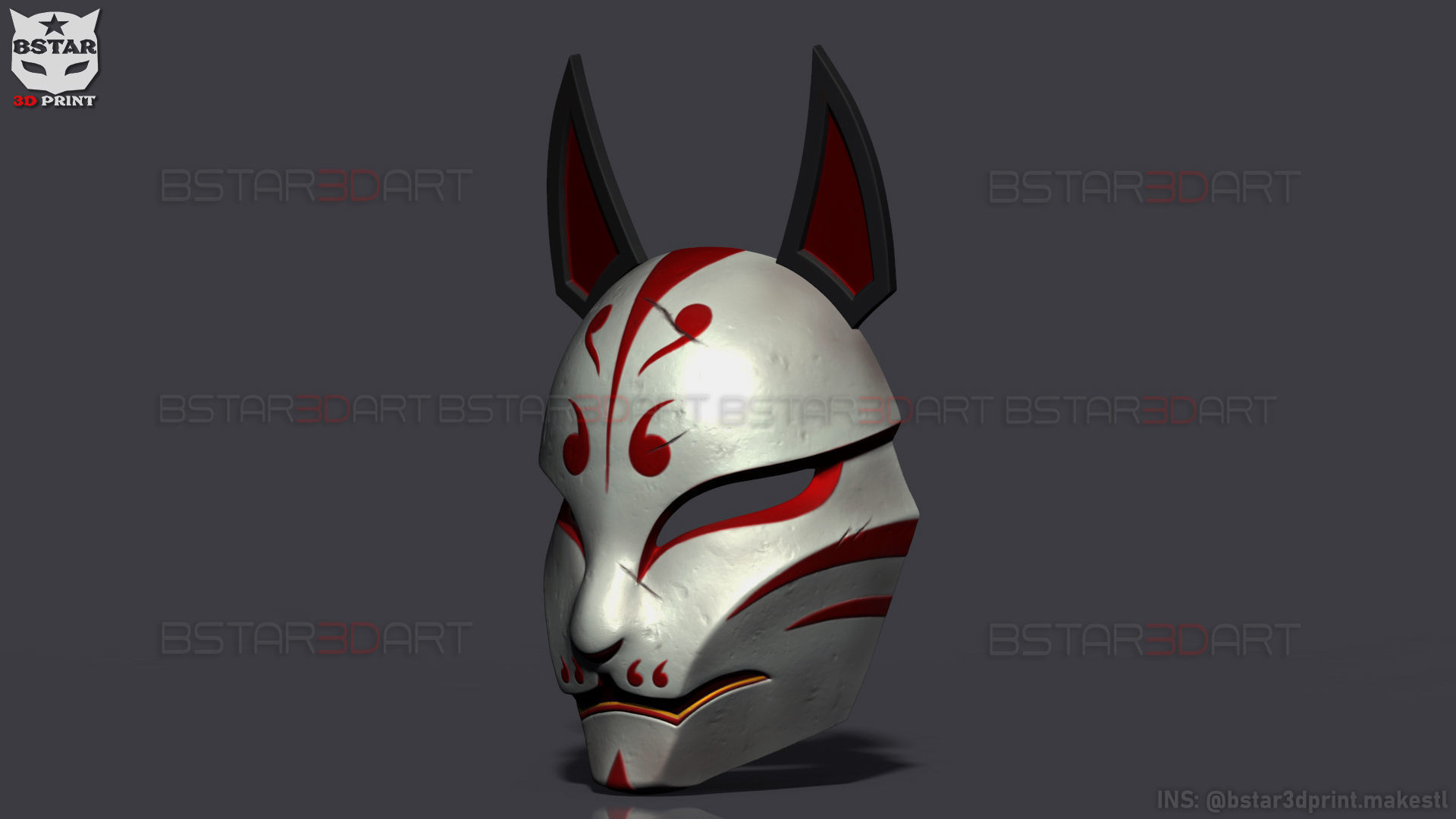 Aragami 2 Mask - Kitsune Mask - Halloween Cosplay 3D print model_28