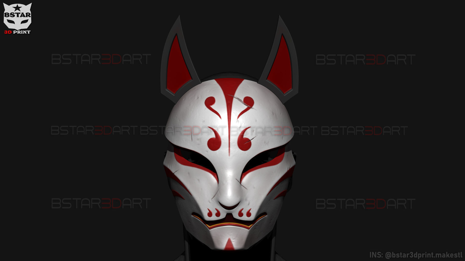 Aragami 2 Mask - Kitsune Mask - Halloween Cosplay 3D print model_18