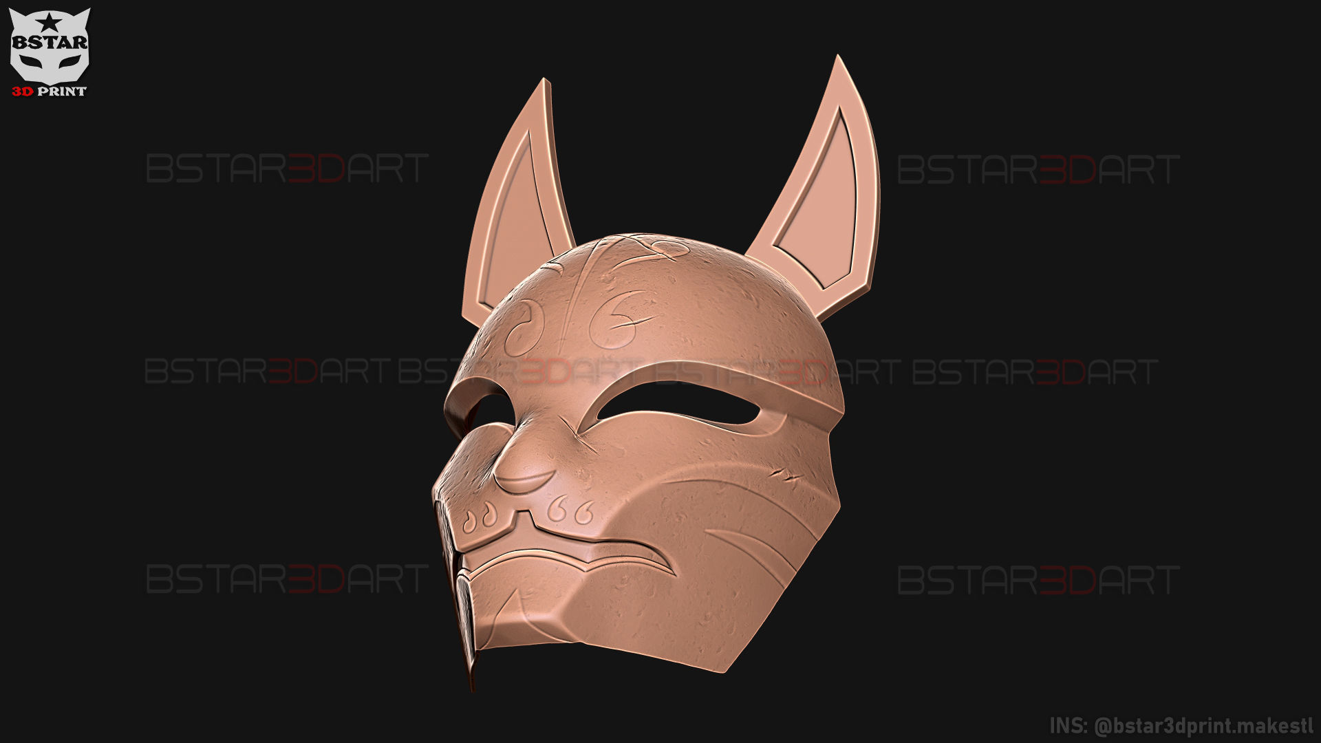 Aragami 2 Mask - Kitsune Mask - Halloween Cosplay 3D print model_38