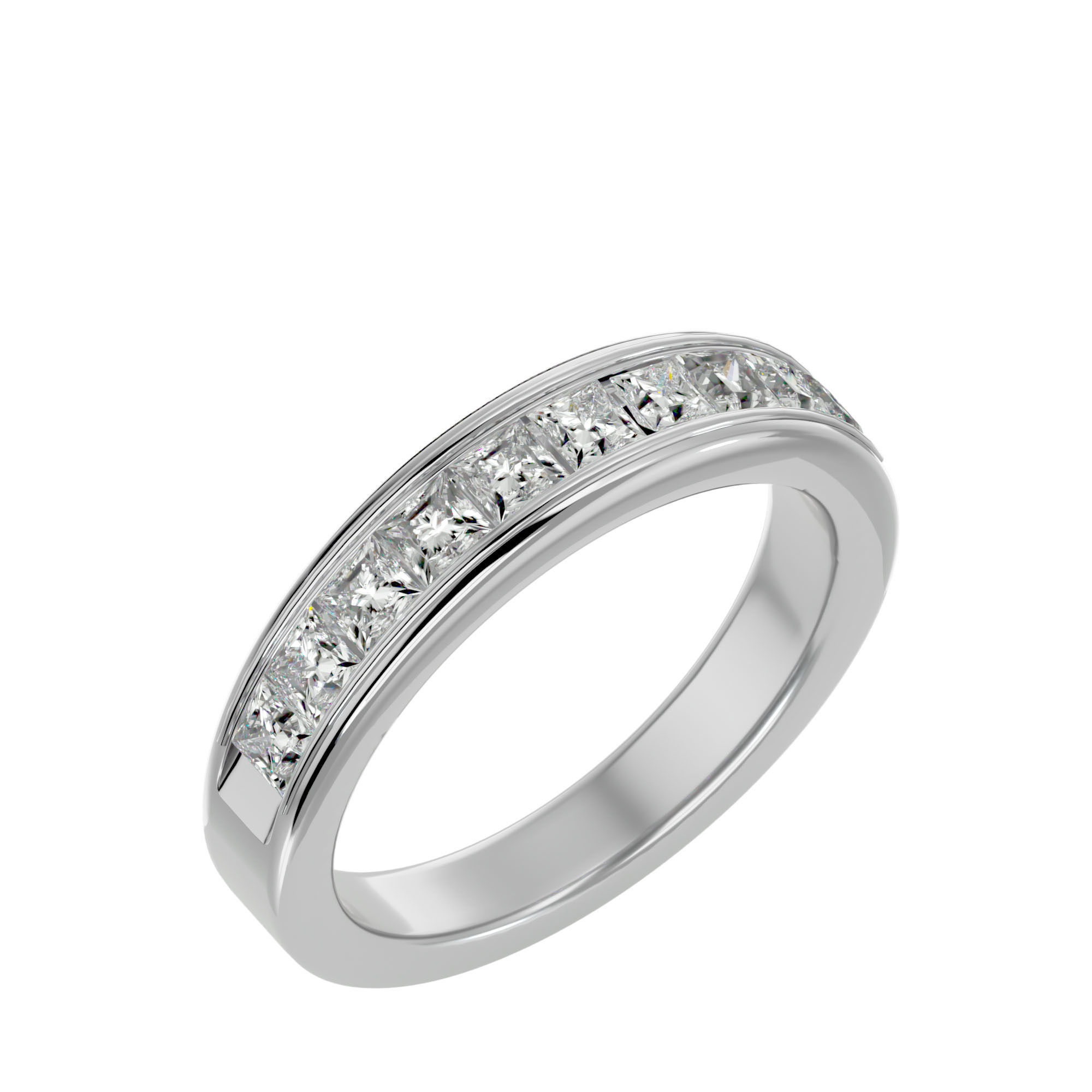 Eternity Band Diamond Ring with 360 View animation 3D print model_11