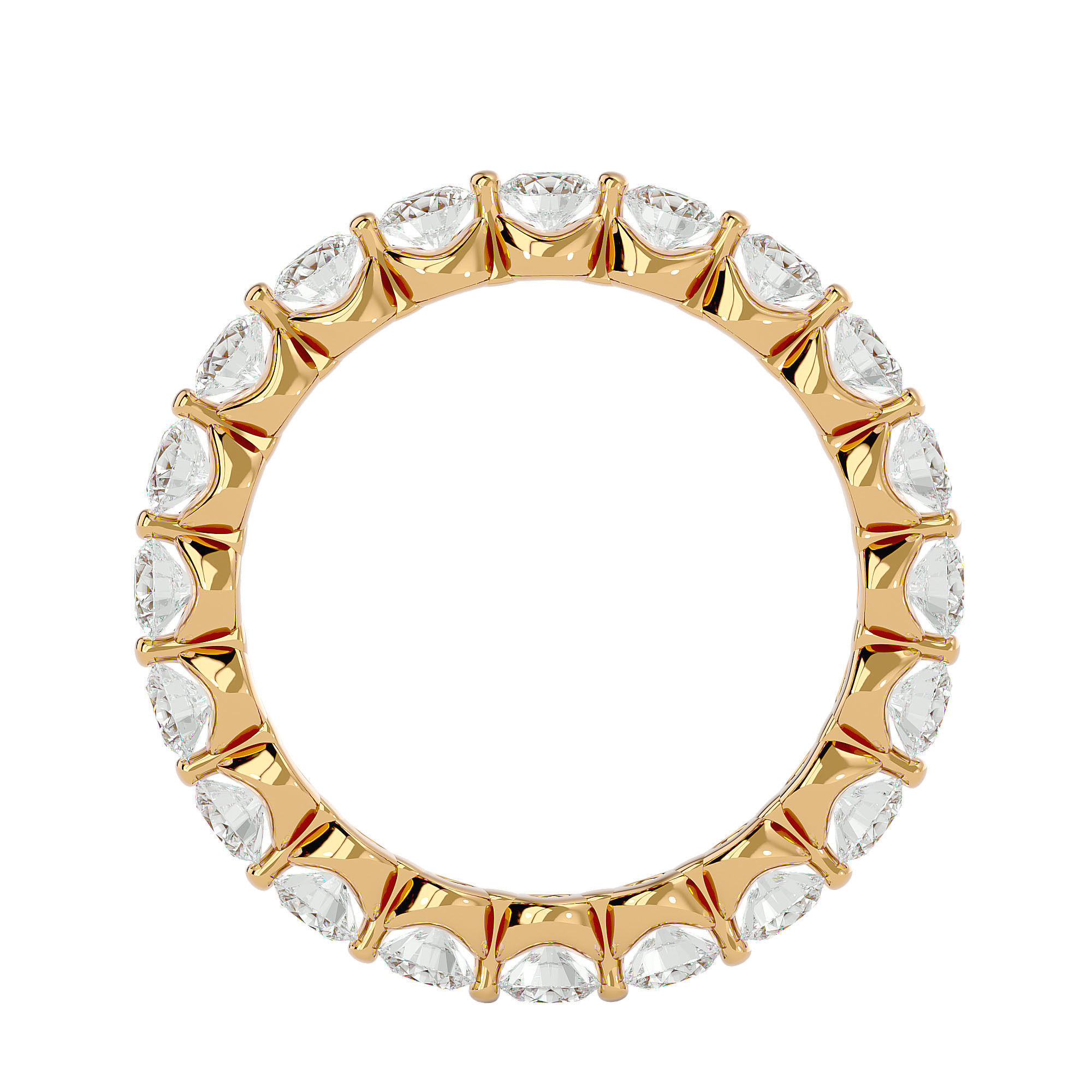 Eternity Band Diamond Ring with 360 View animation 3D print model_4