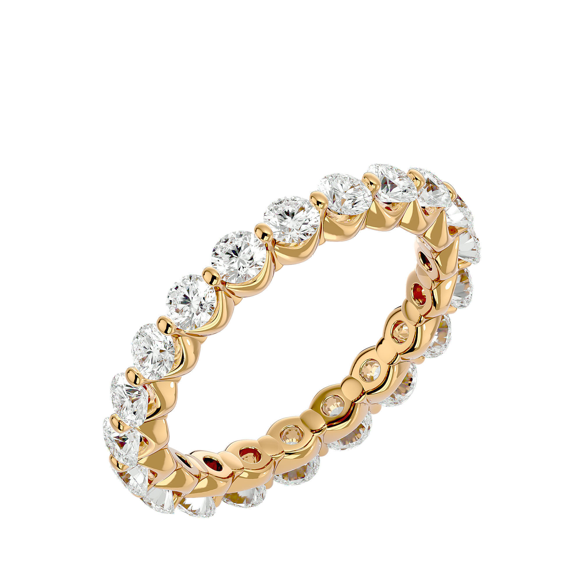 Eternity Band Diamond Ring with 360 View animation 3D print model_10