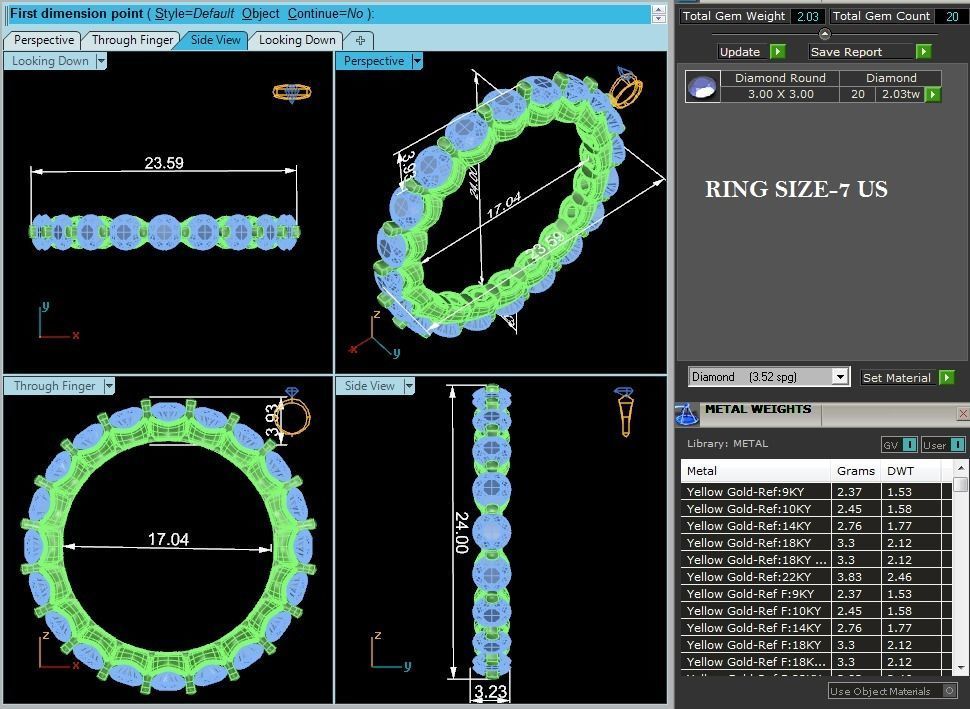 Eternity Band Diamond Ring with 360 View animation 3D print model_12