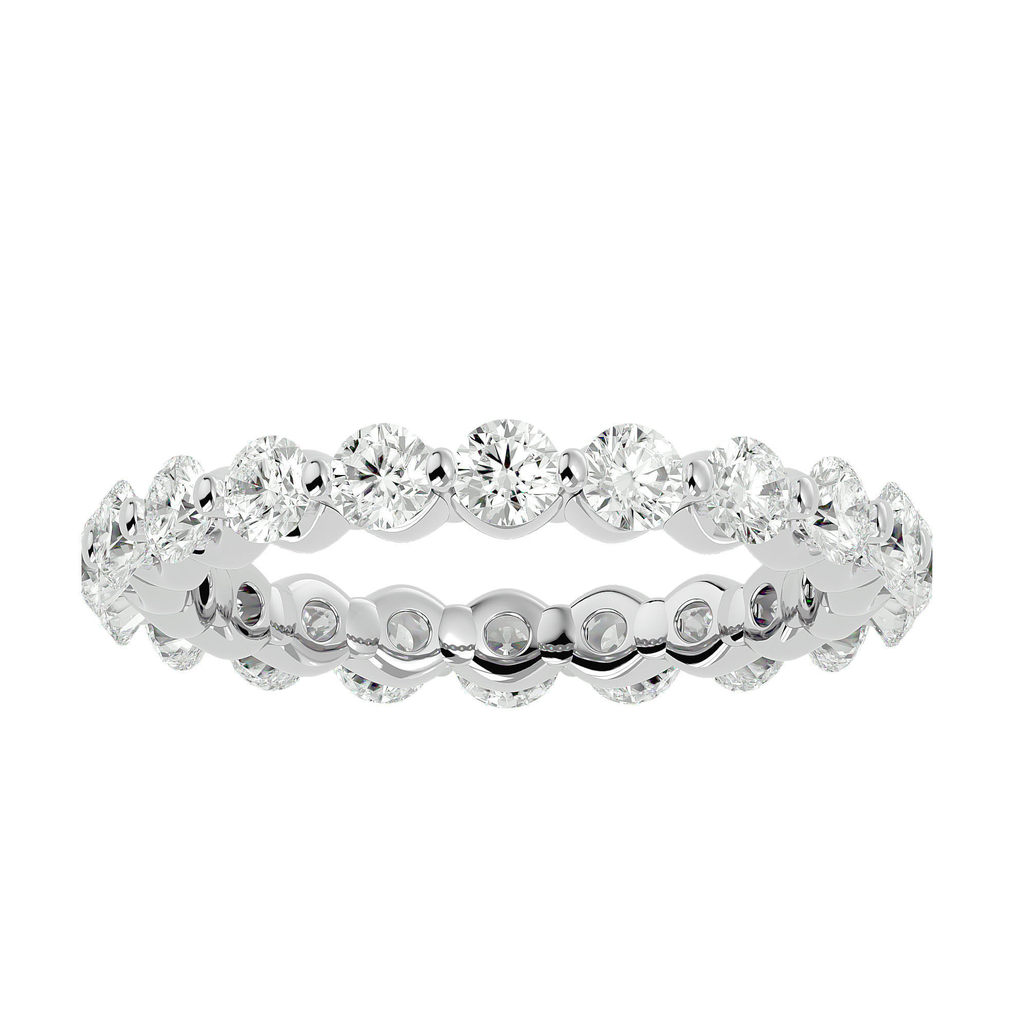 Eternity Band Diamond Ring with 360 View animation 3D print model_2