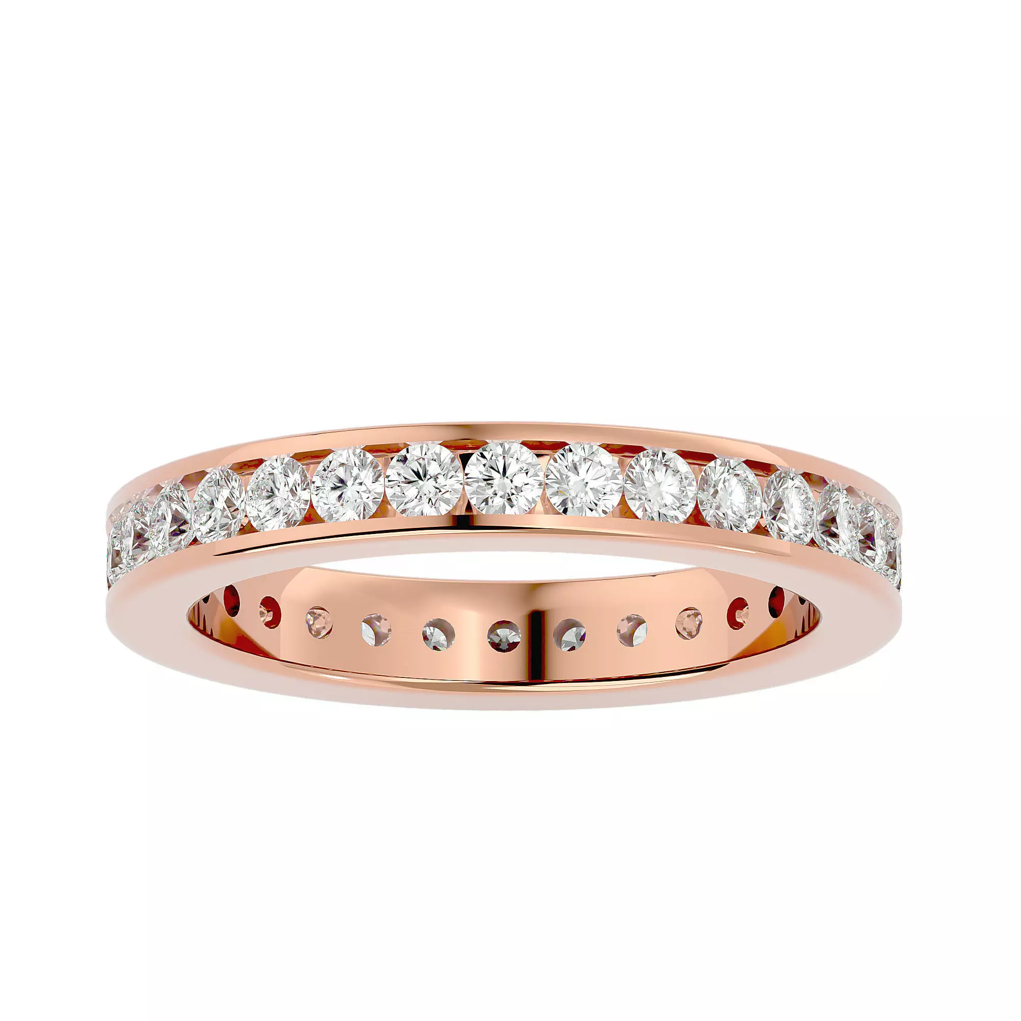 Eternity Band Diamond Ring with 360 View animation 3D print model_0