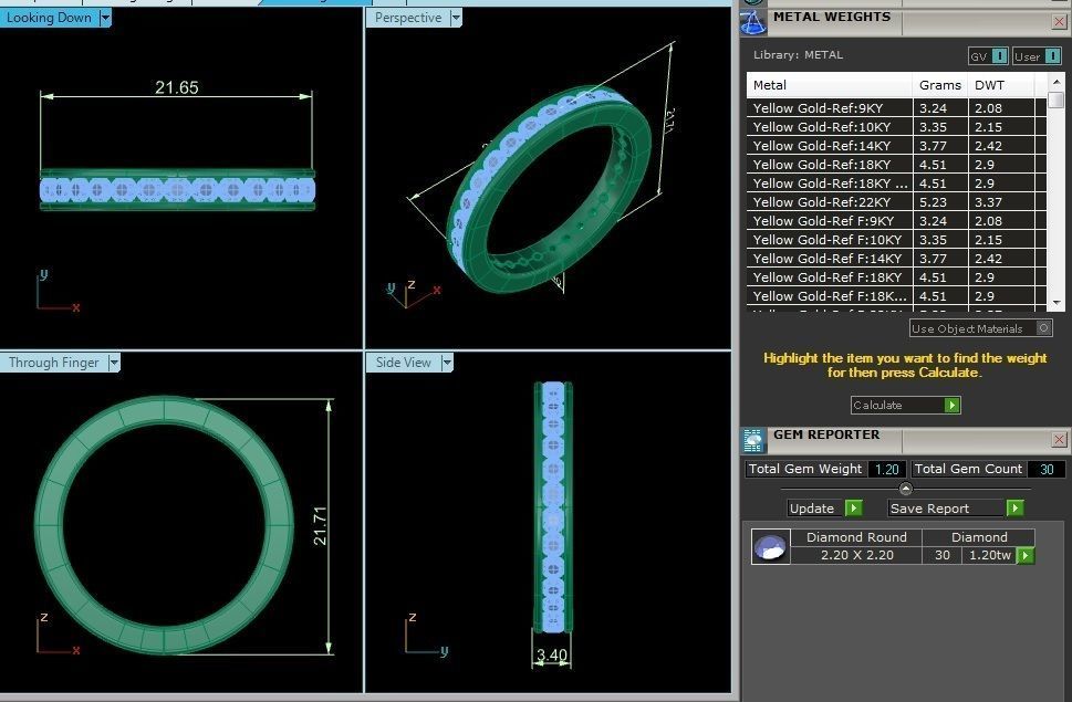Eternity Band Diamond Ring with 360 View animation 3D print model_6