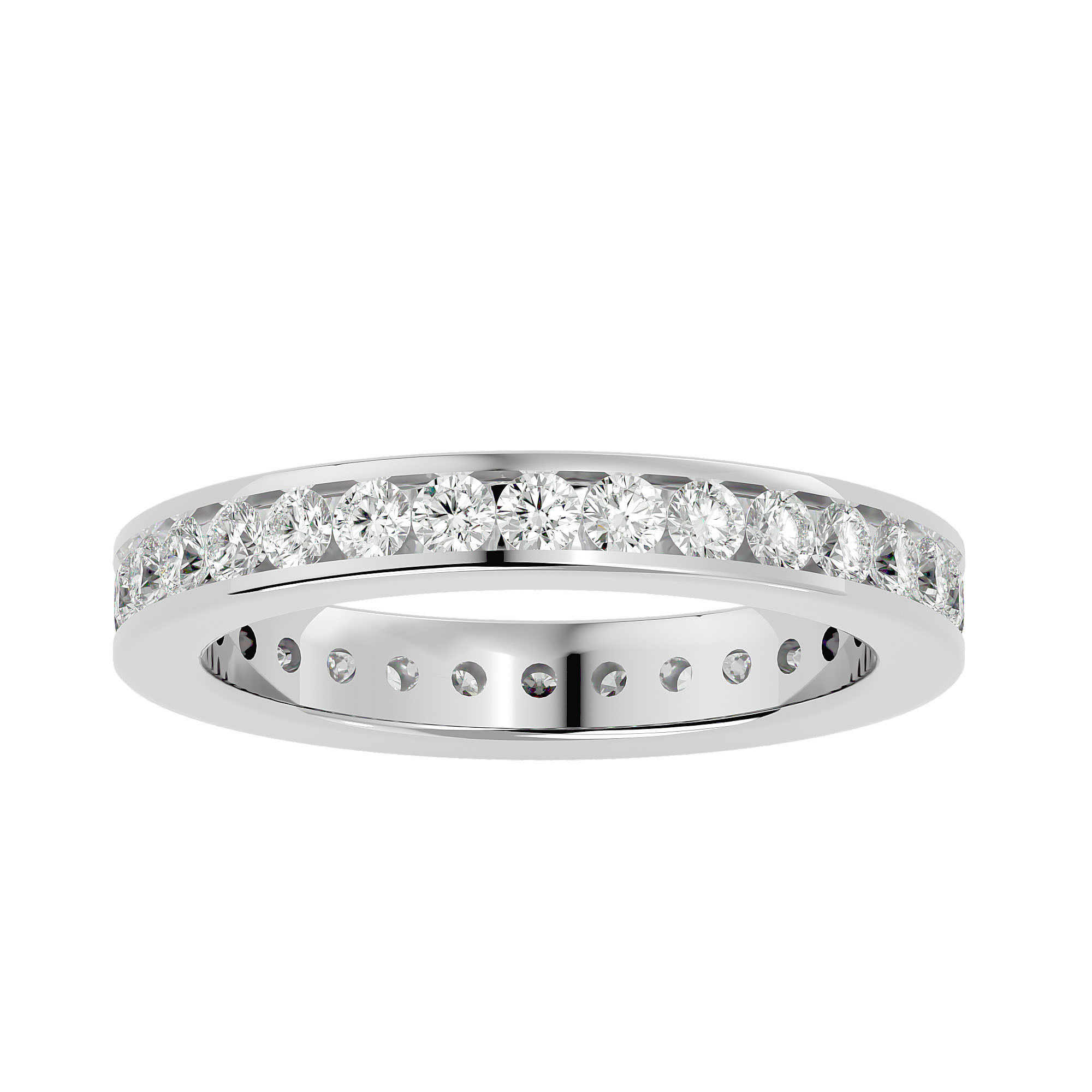 Eternity Band Diamond Ring with 360 View animation 3D print model_2