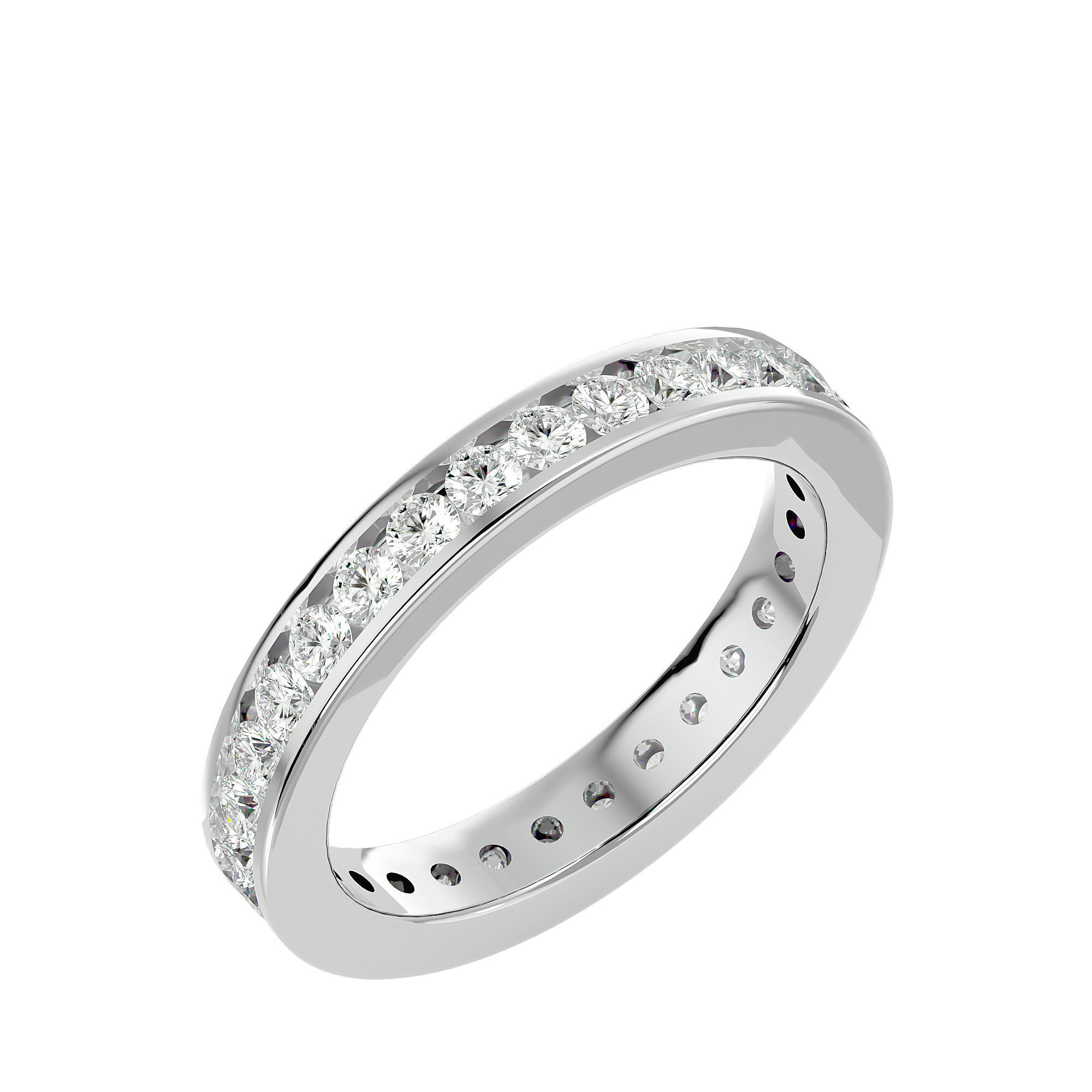 Eternity Band Diamond Ring with 360 View animation 3D print model_10