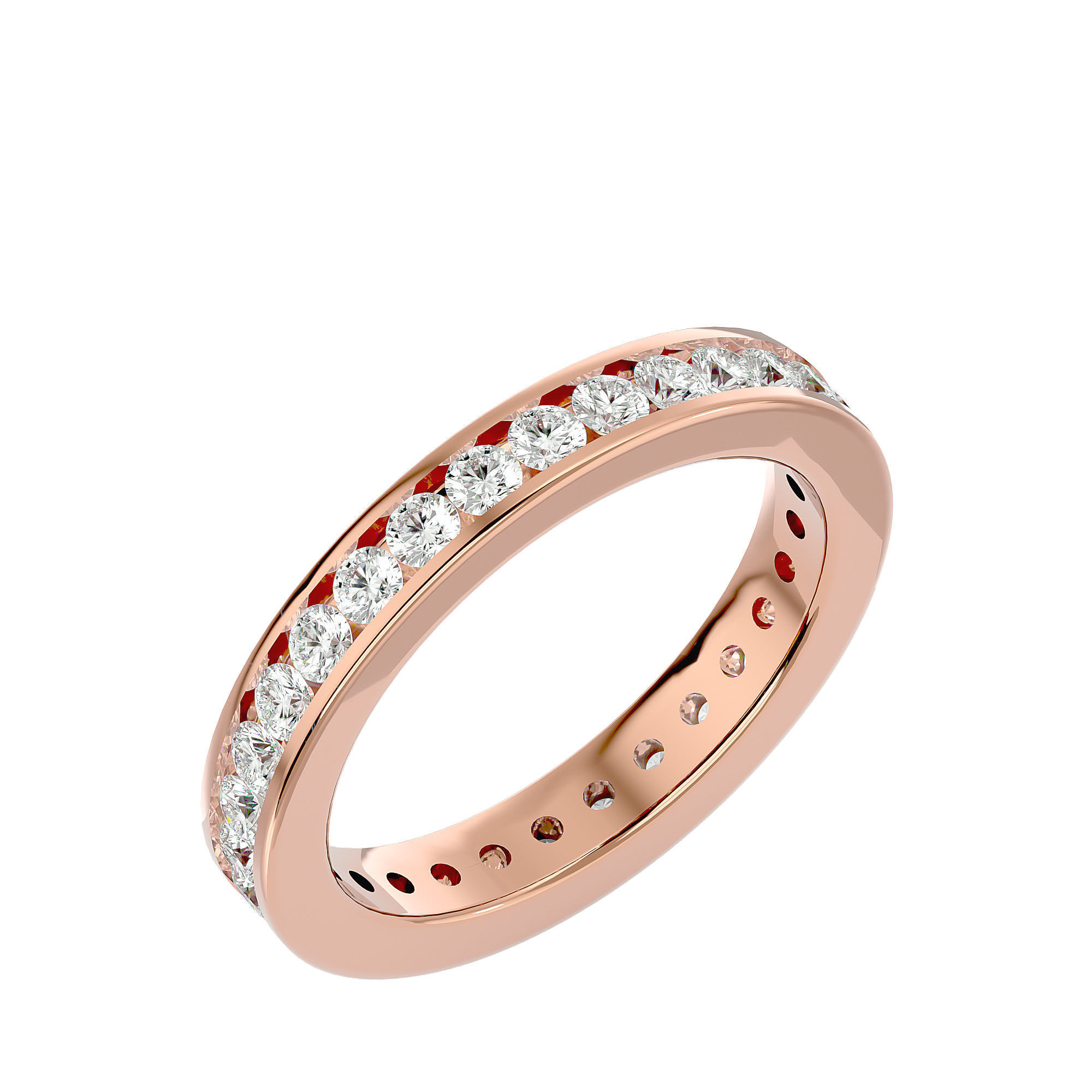 Eternity Band Diamond Ring with 360 View animation 3D print model_12