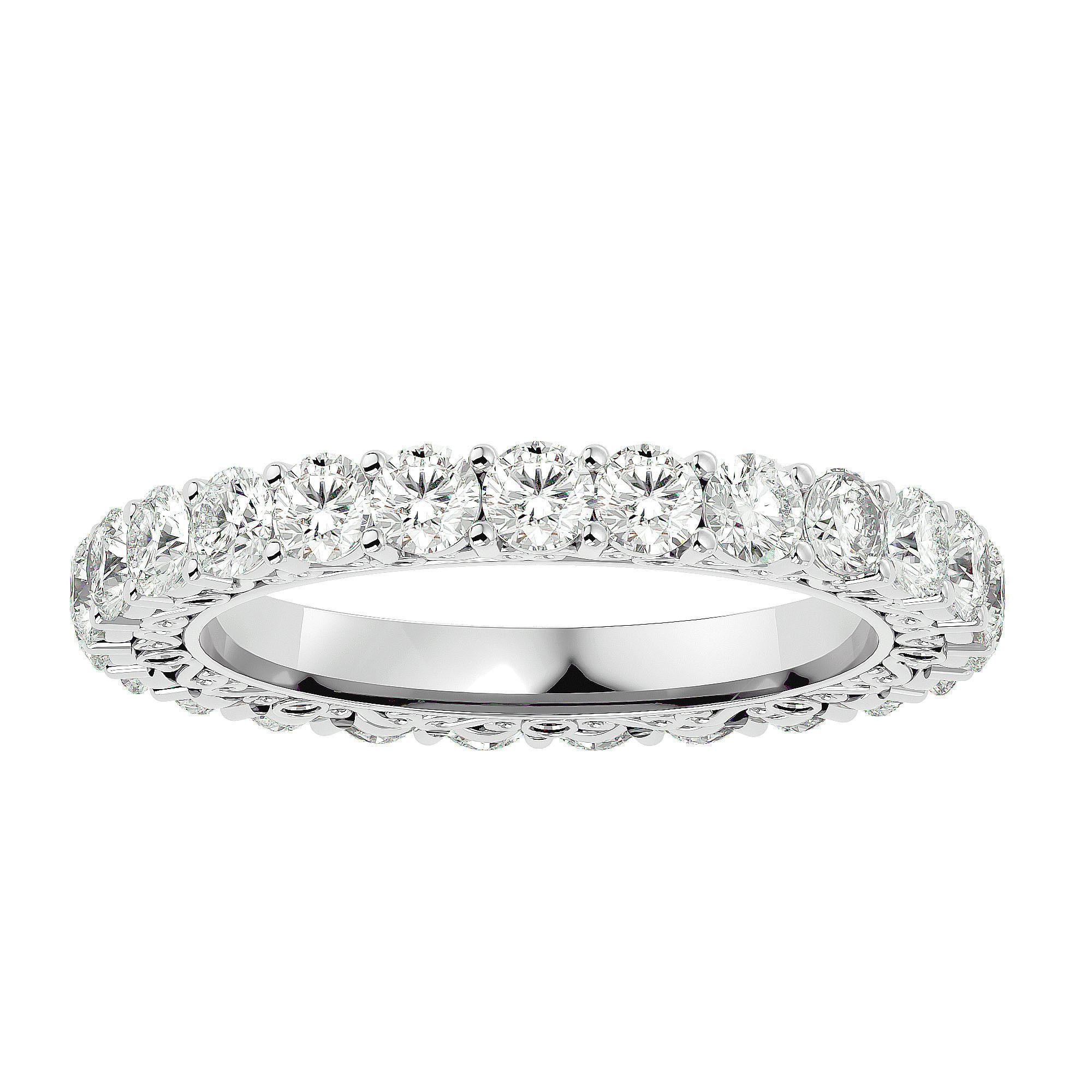 Eternity Band Diamond Ring with 360 View animation 3D print model_2