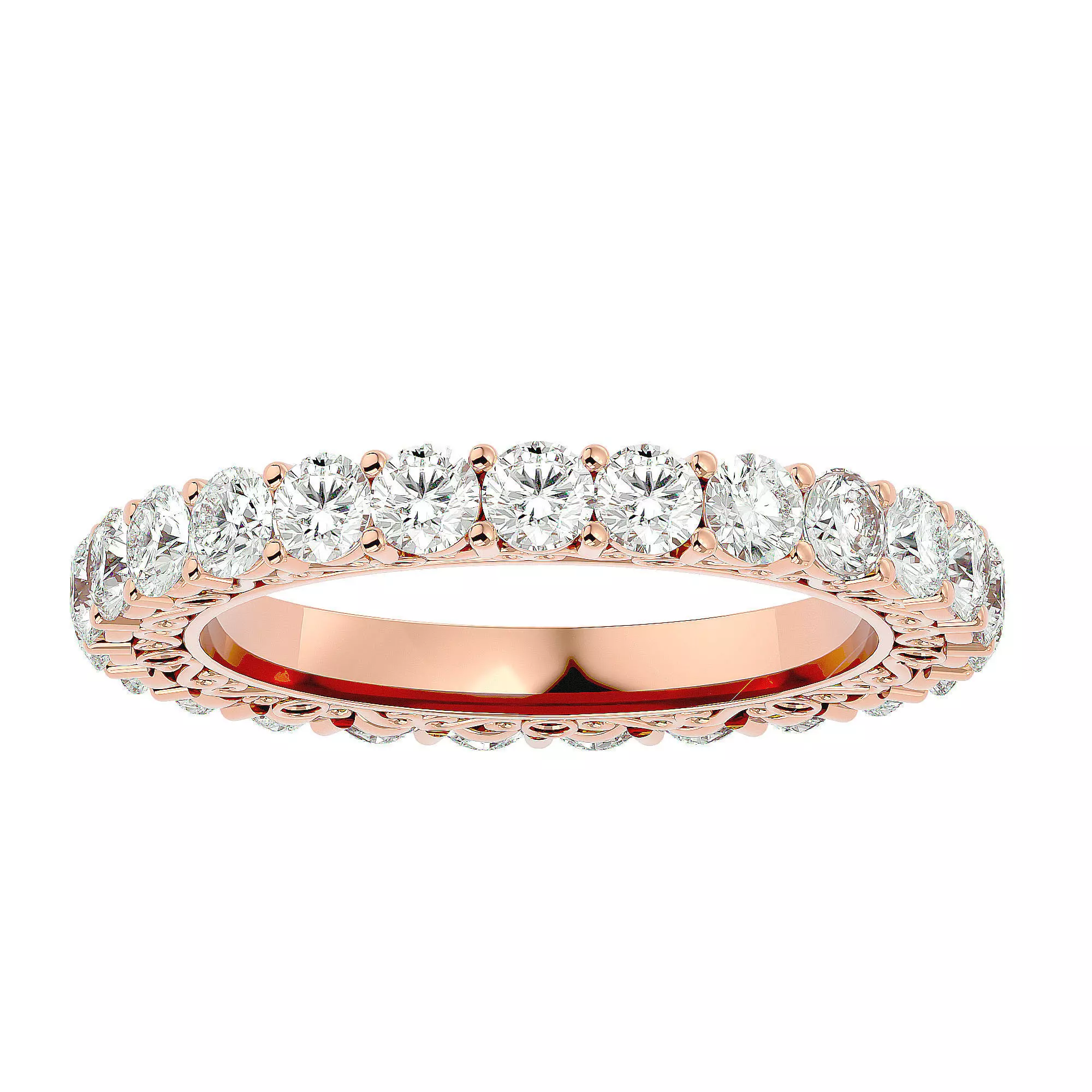Eternity Band Diamond Ring with 360 View animation 3D print model_0