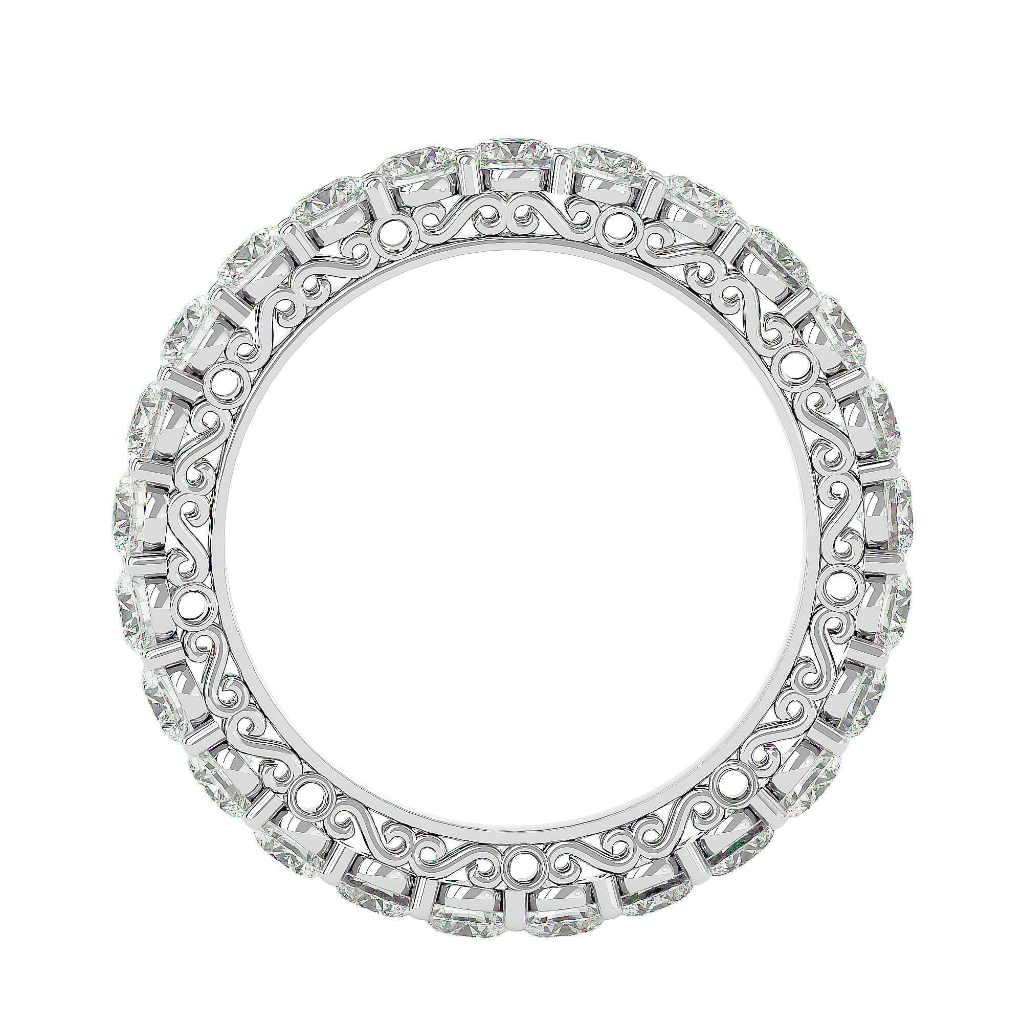Eternity Band Diamond Ring with 360 View animation 3D print model_3