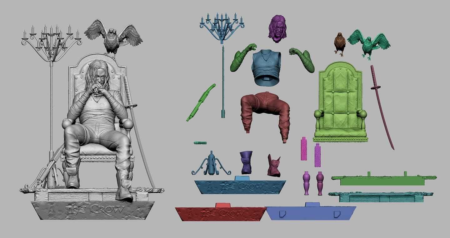 The Crow on Throne 3D print model_3