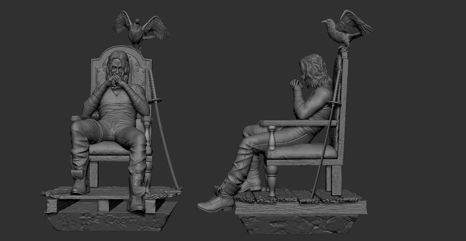 The Crow on Throne 3D print model_2