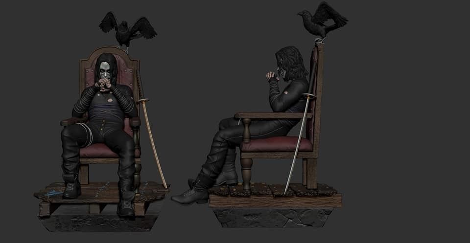 The Crow on Throne 3D print model_1