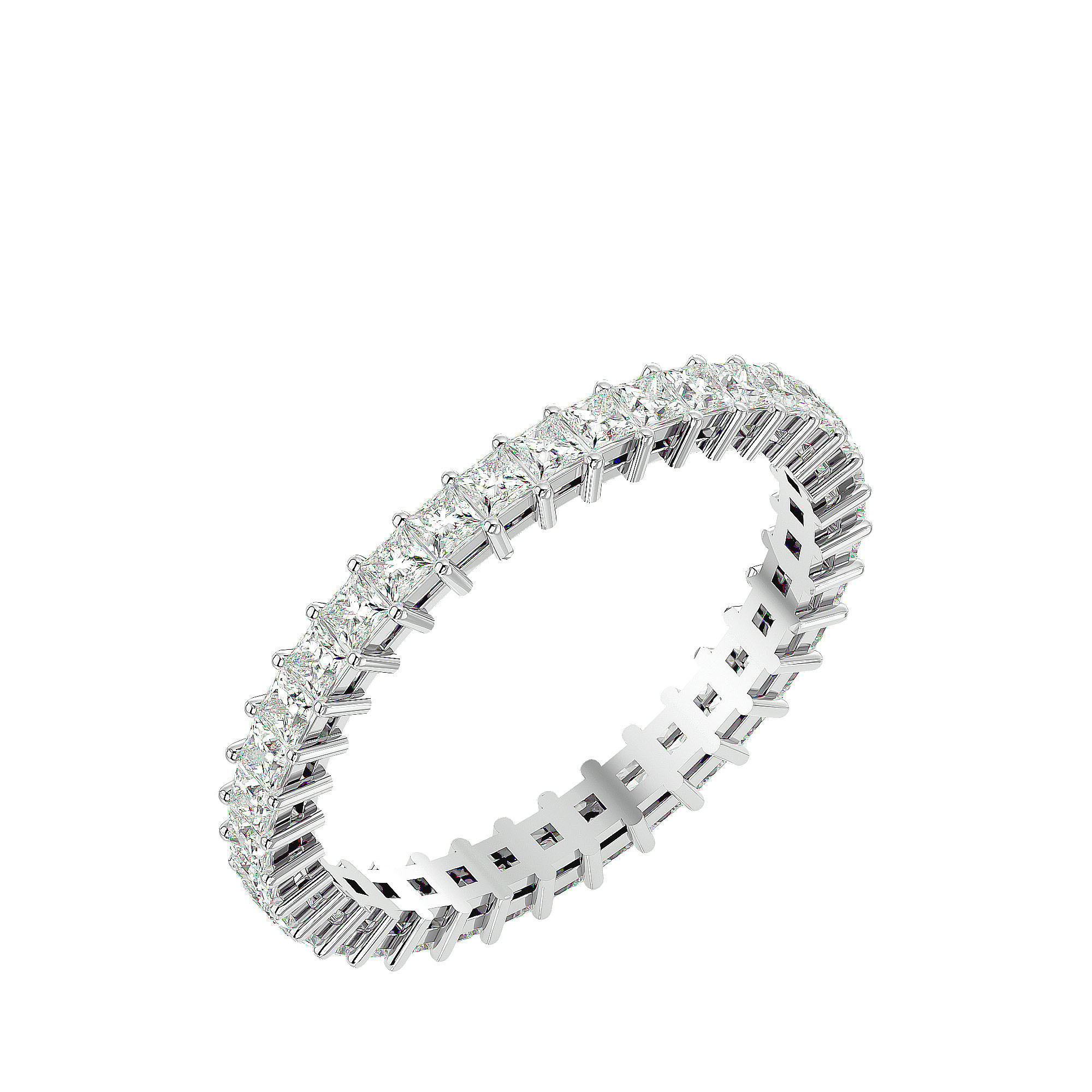 Eternity Band Diamond Ring with 360 View animation 3D print model_9