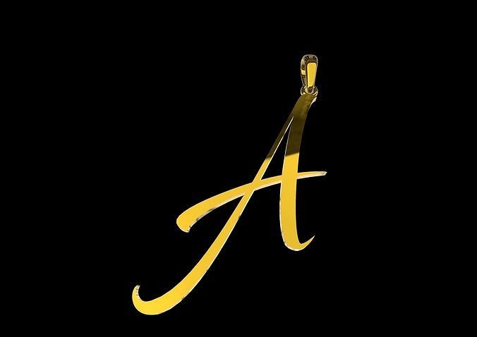 Initial A pendant Free 3D print model