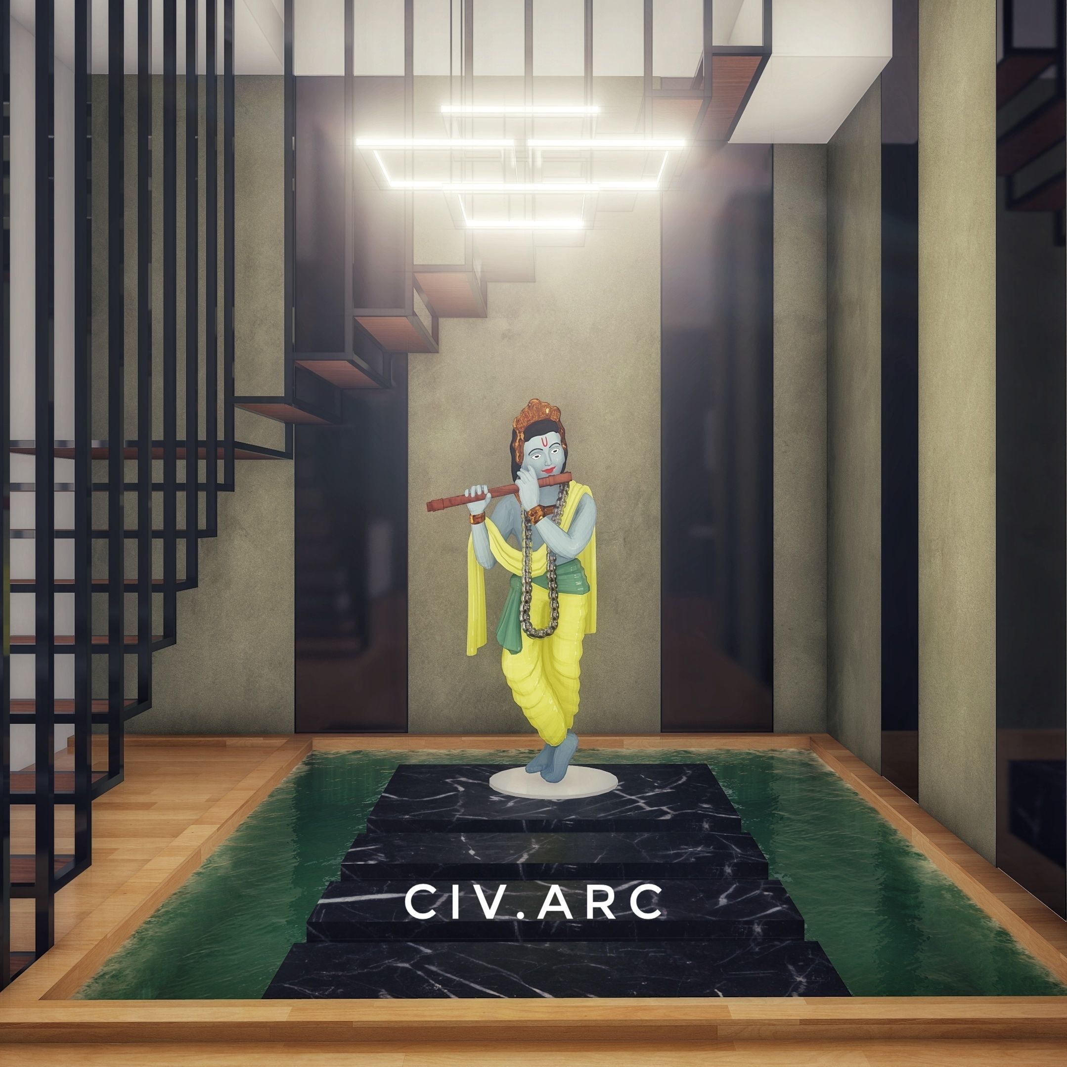 Luxury house interior 3D model_7