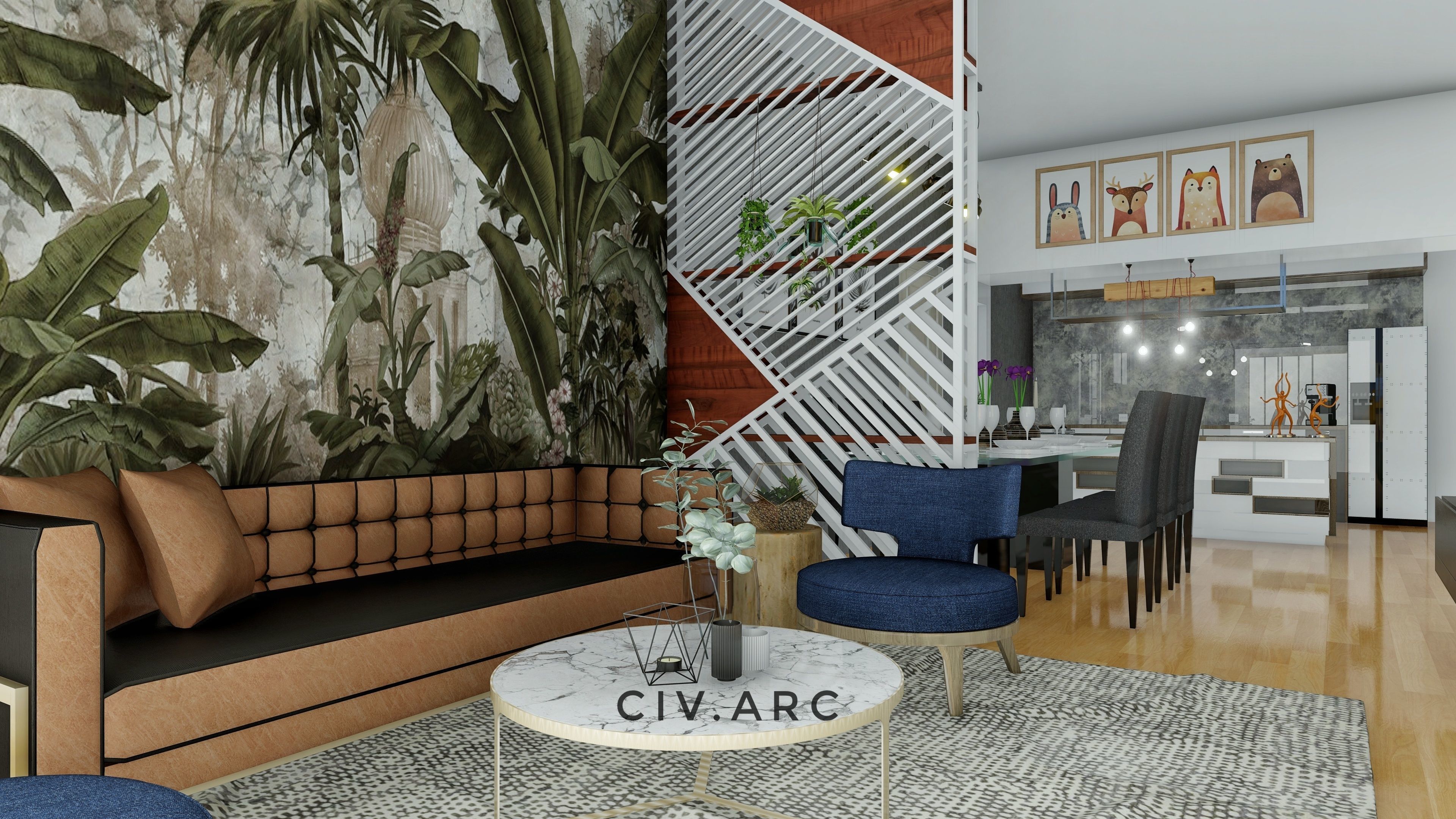 Luxury house interior 3D model_5