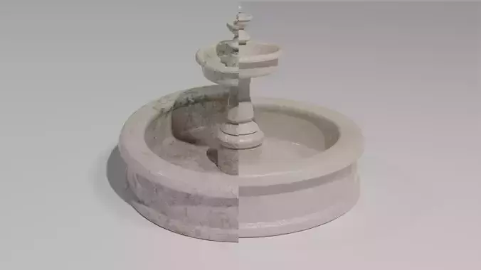 Fountain with three bowls 3D model