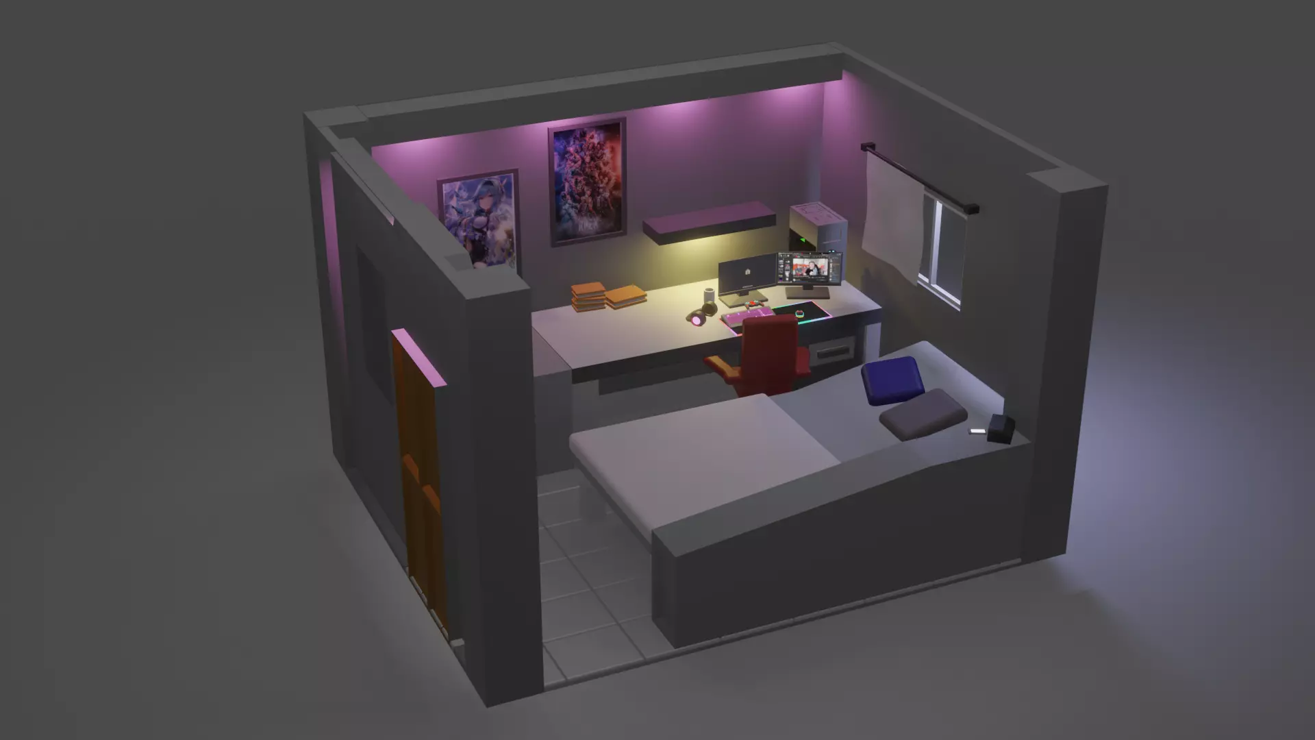 Small Room for Gamer Free 3D print model