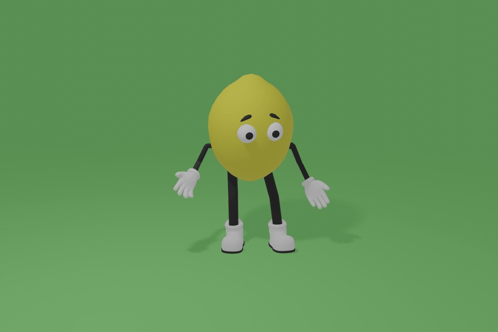 Fruits and Vegetables lowpoly characters Low-poly 3D model_9