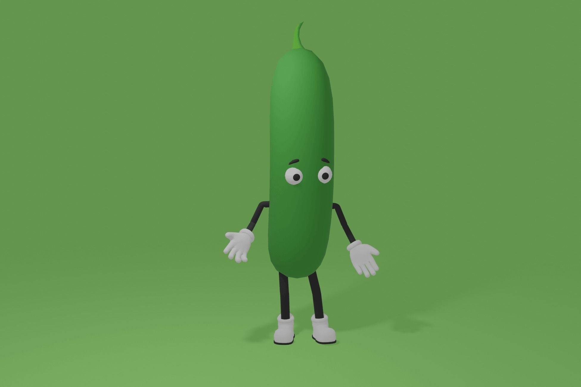 Fruits and Vegetables lowpoly characters Low-poly 3D model_1