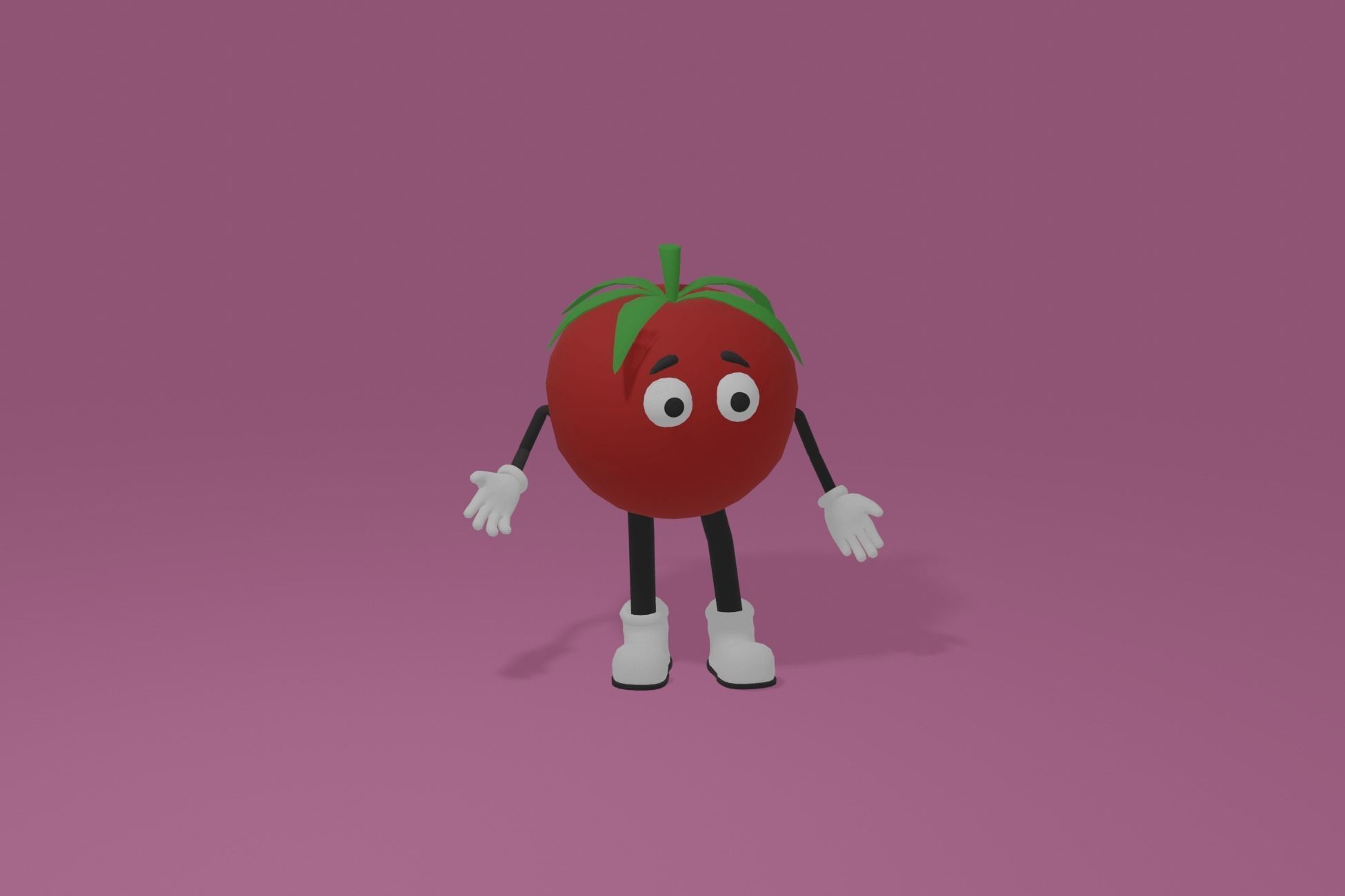 Fruits and Vegetables lowpoly characters Low-poly 3D model_15